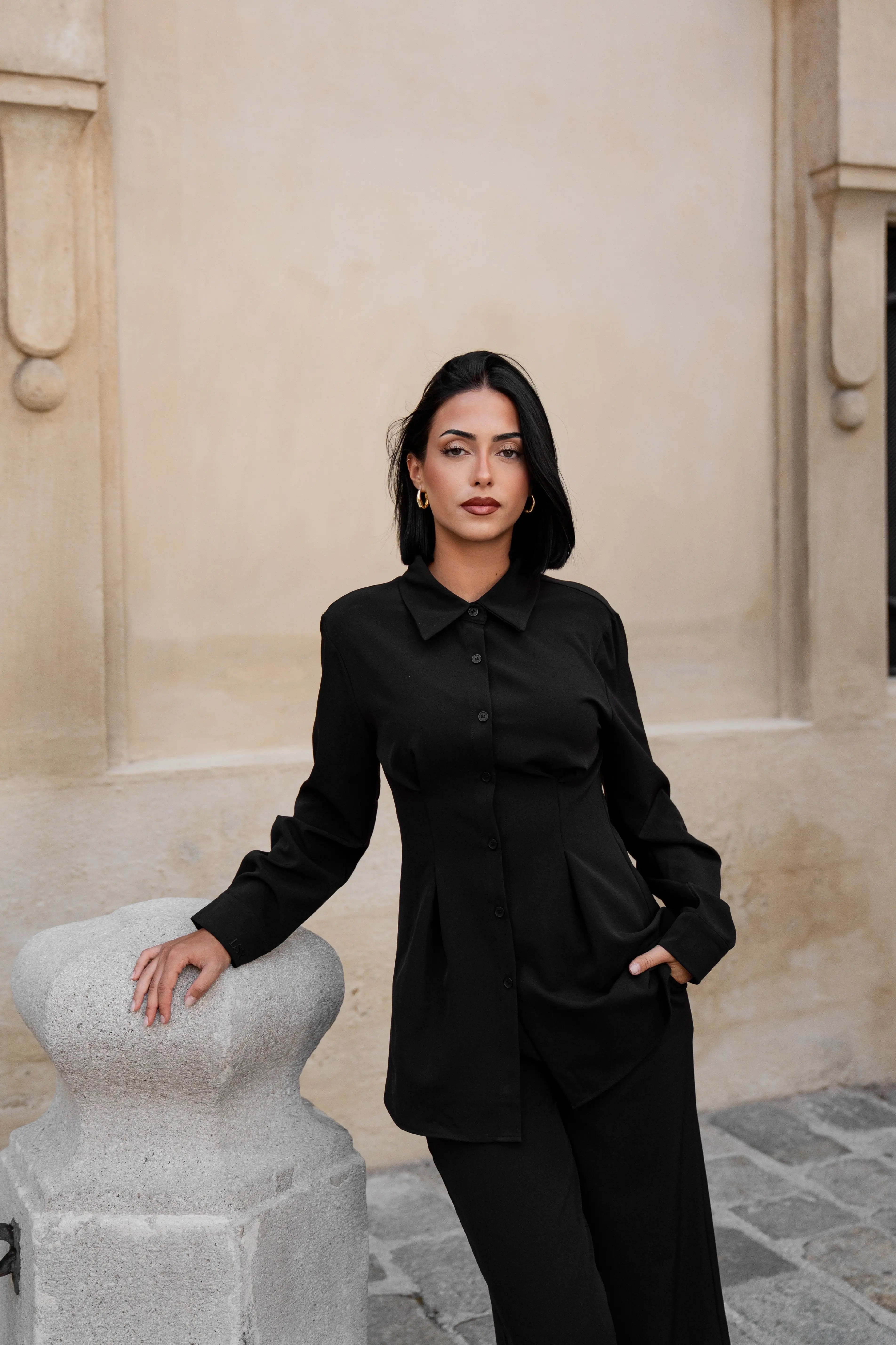 corset blouse - black Losyana.Shop