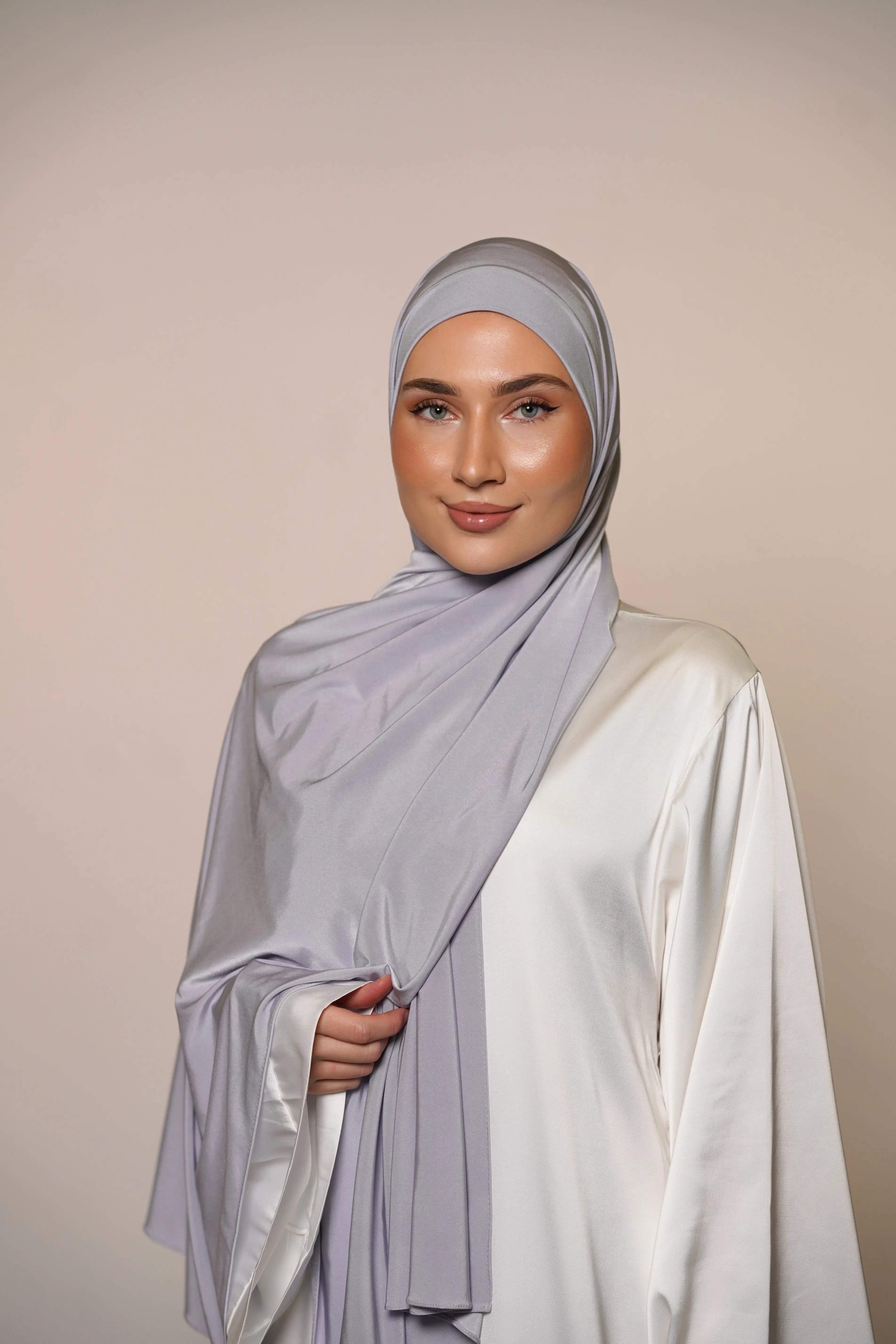 Satin Premium Jersey - silver blue Losyana.Shop