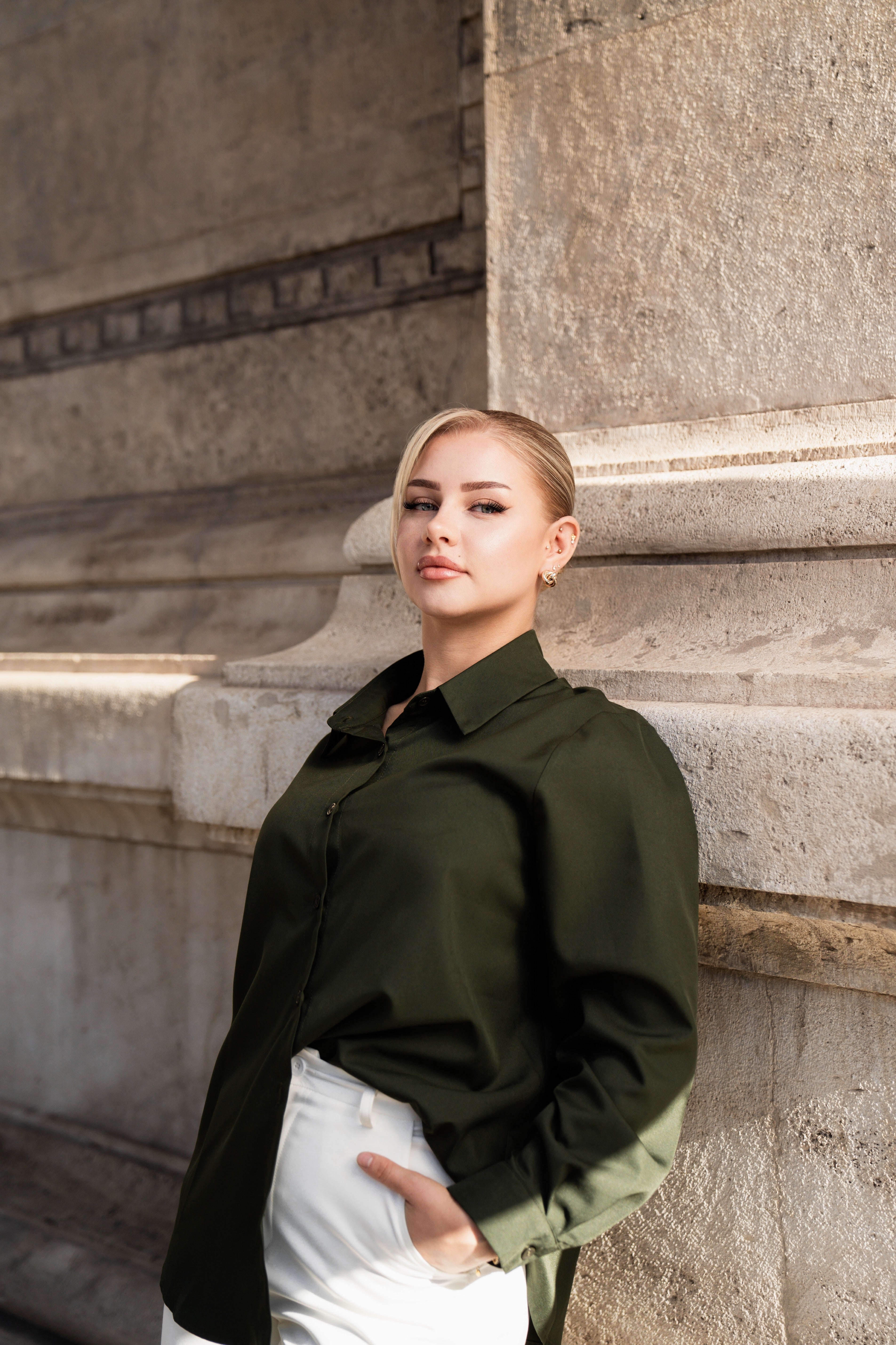 timeless blouse - khaki green