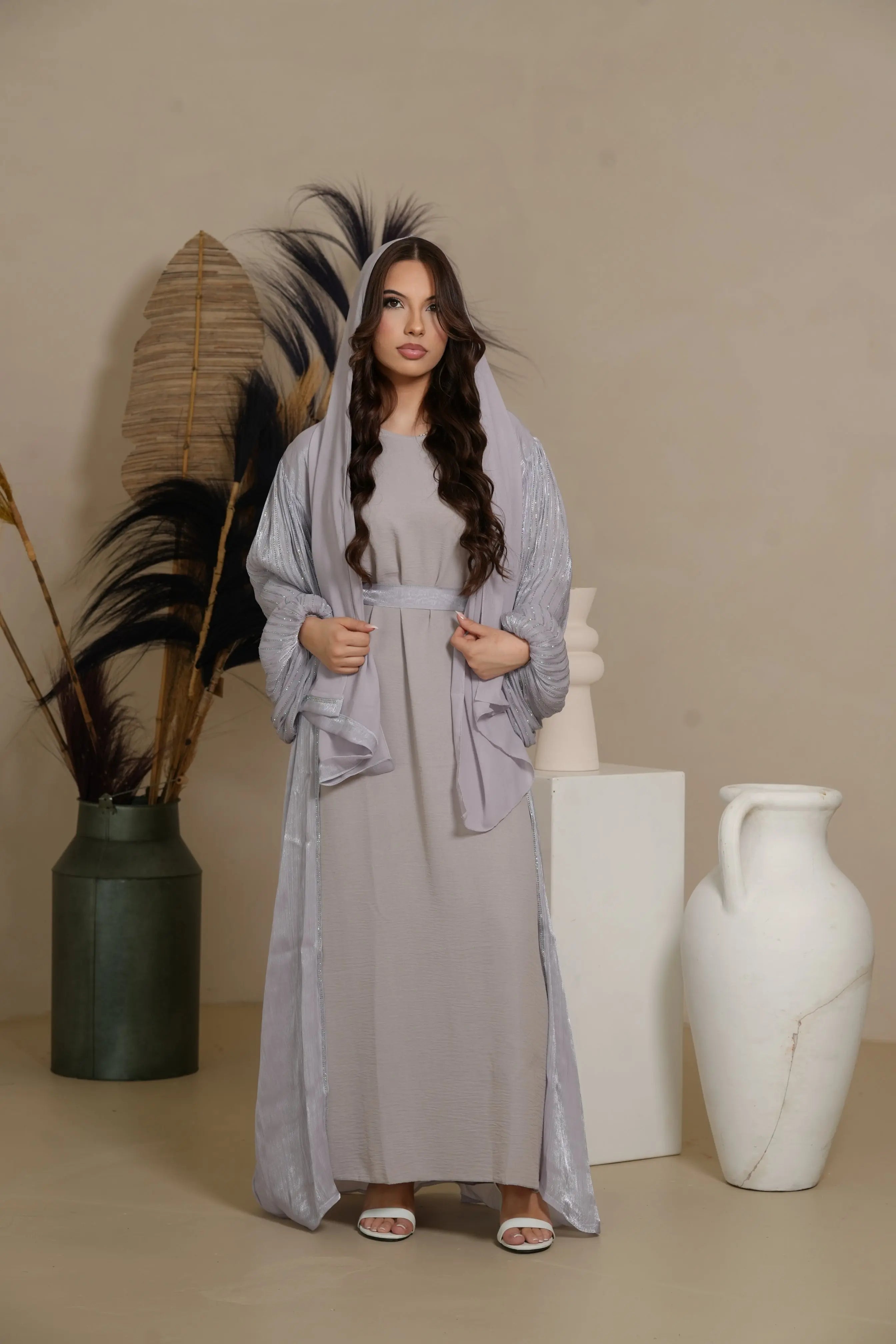 Silverstone arm Abaya - Lavendel Losyana.Shop