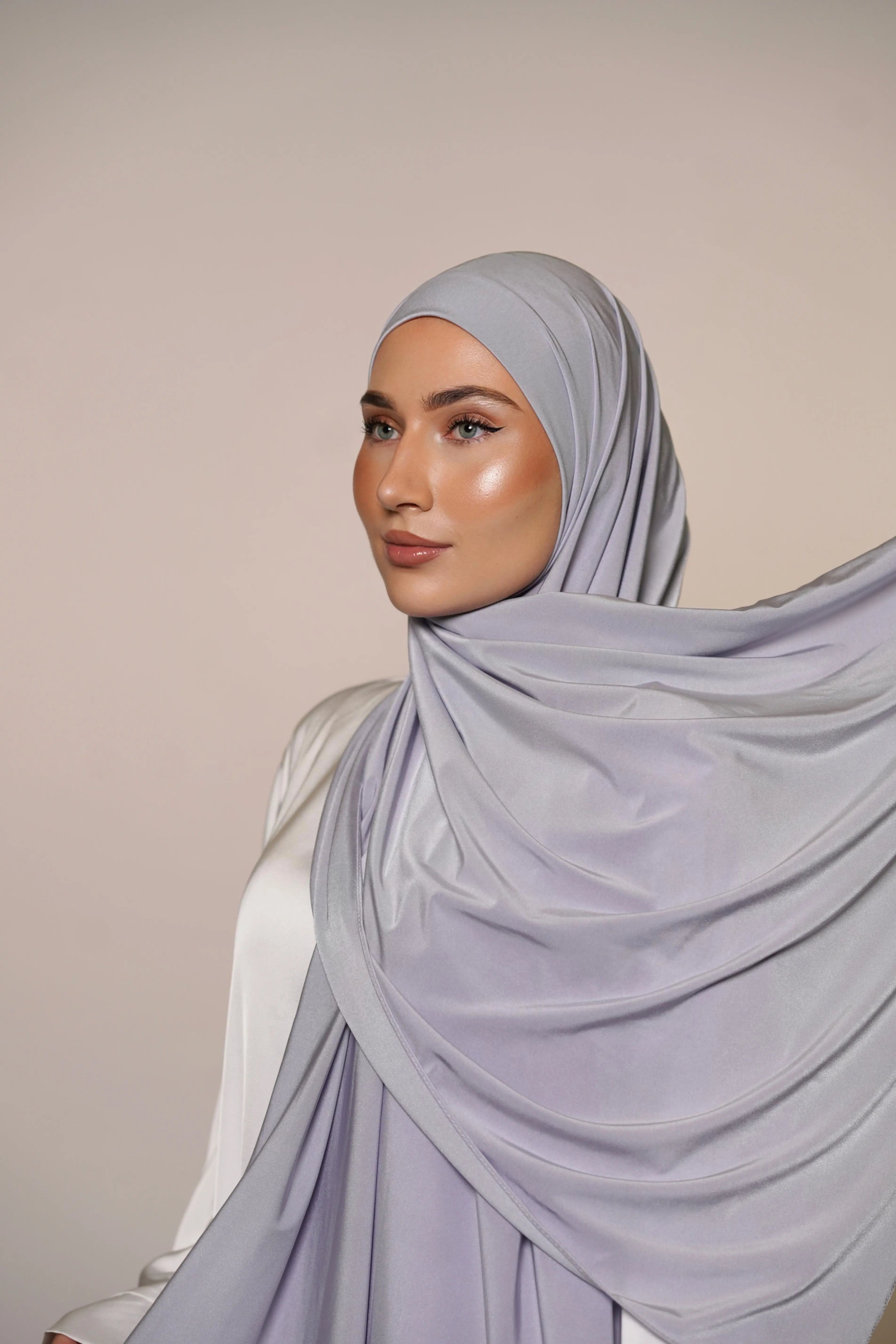 Satin Premium Jersey - silver blue Losyana.Shop