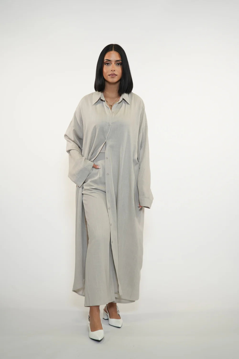 PALMA LINEN SET - COSTA CREAM