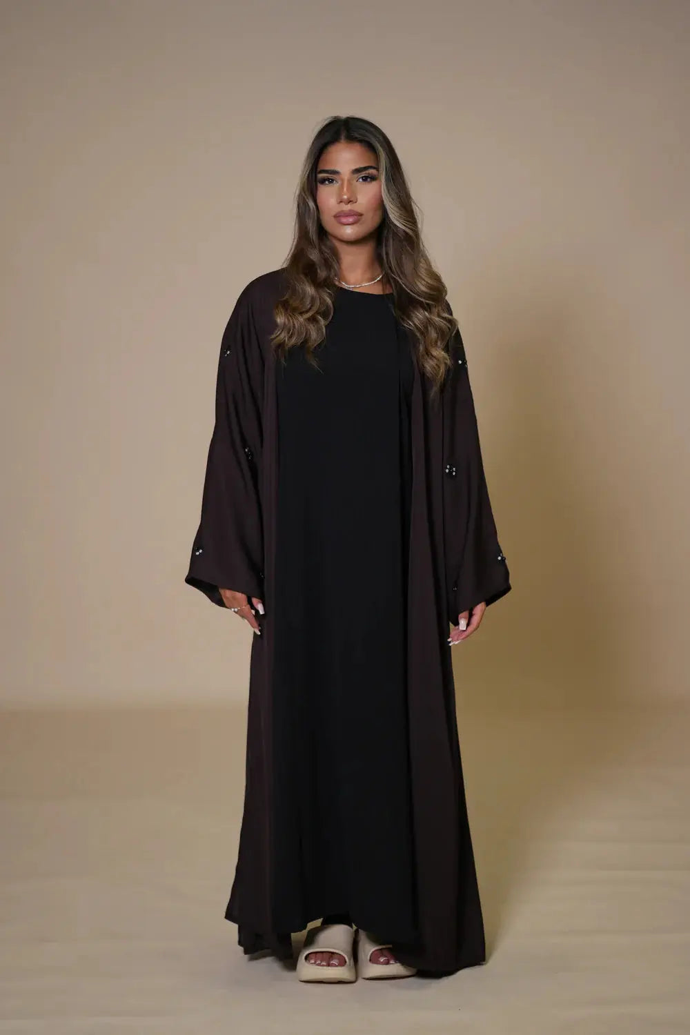 Star Daily Abaya - Dark Brwon Losyana.Shop