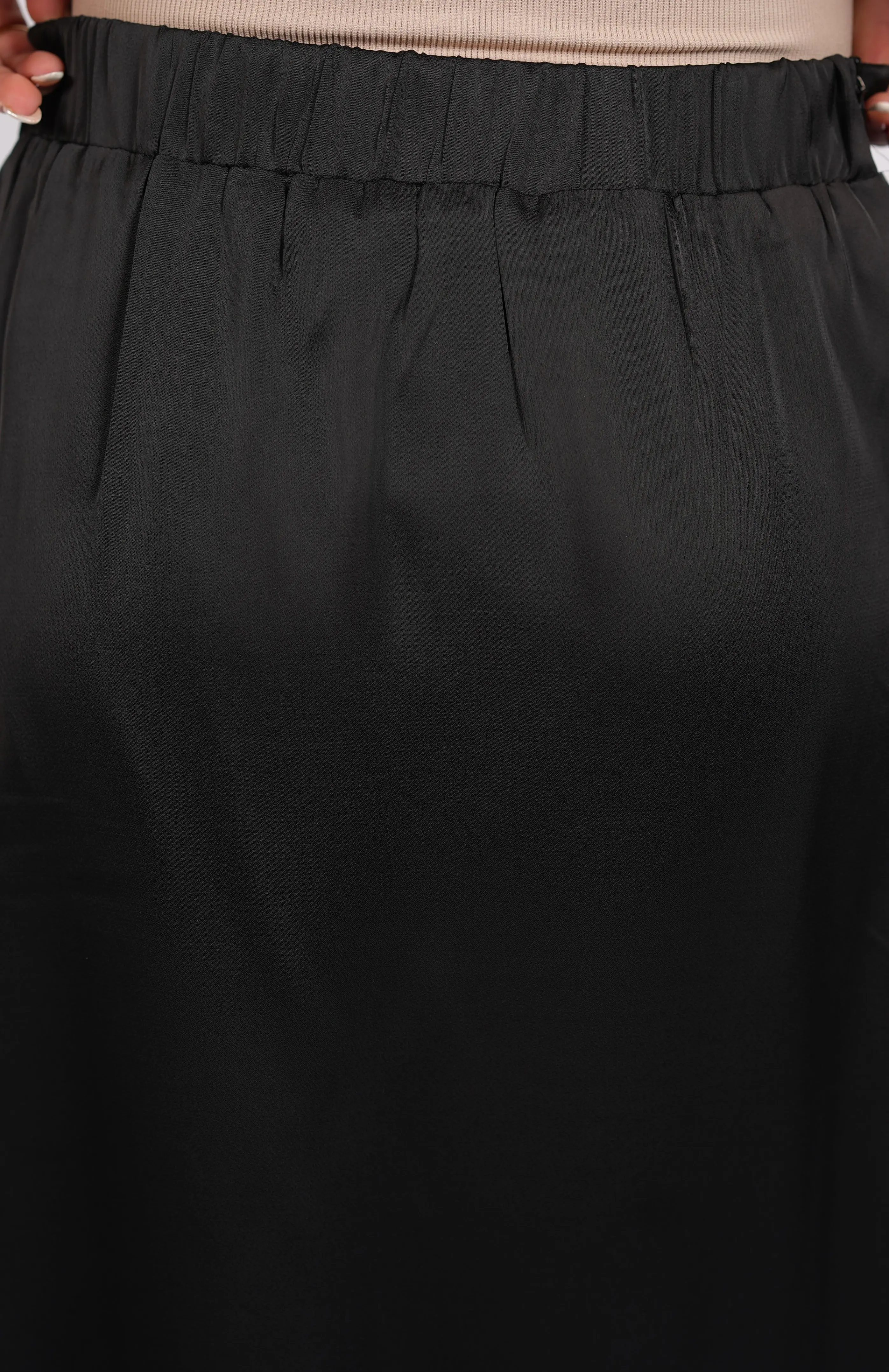 satin silk skirt - black Losyana.Shop