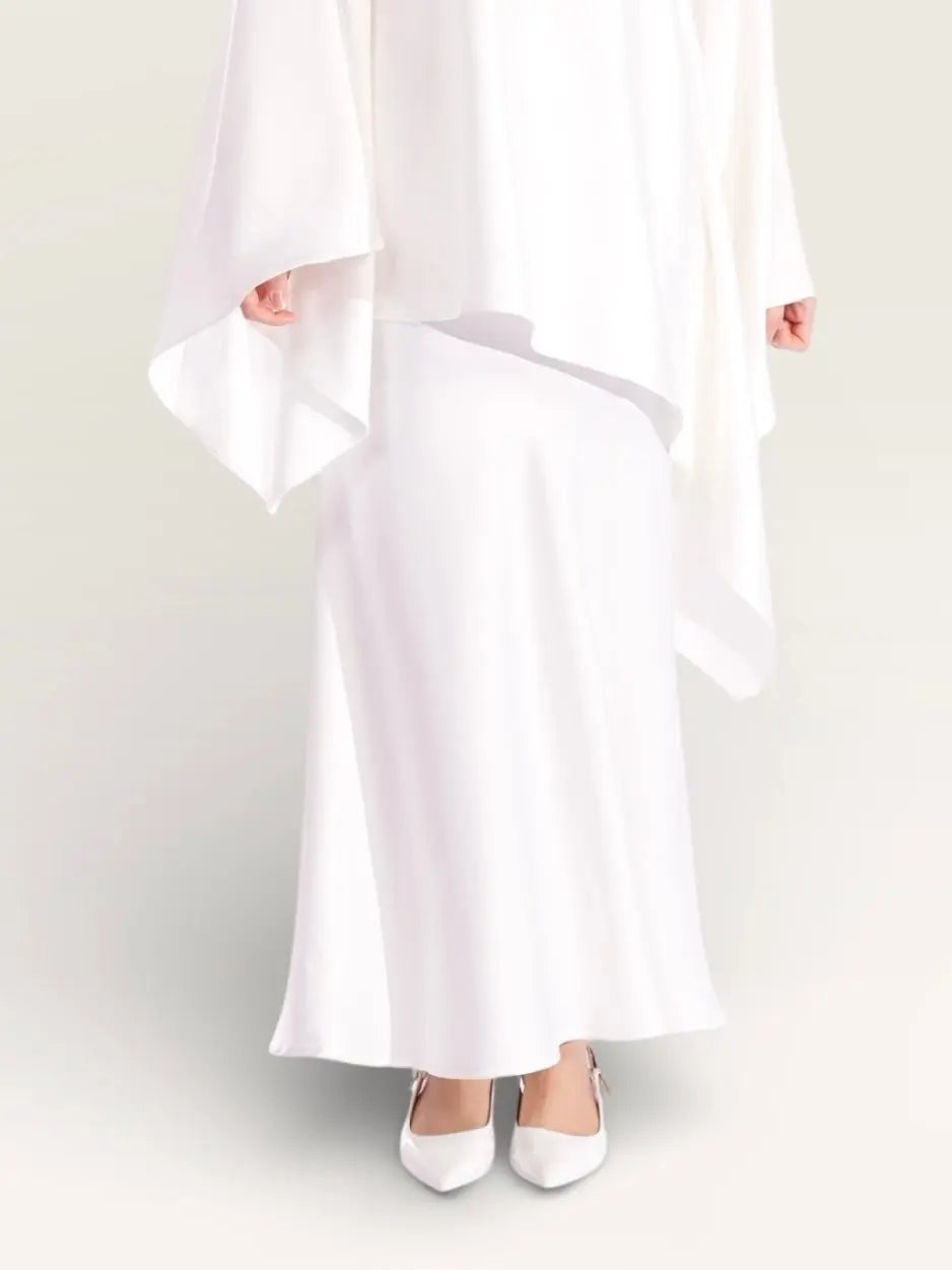silk muse skirt - white