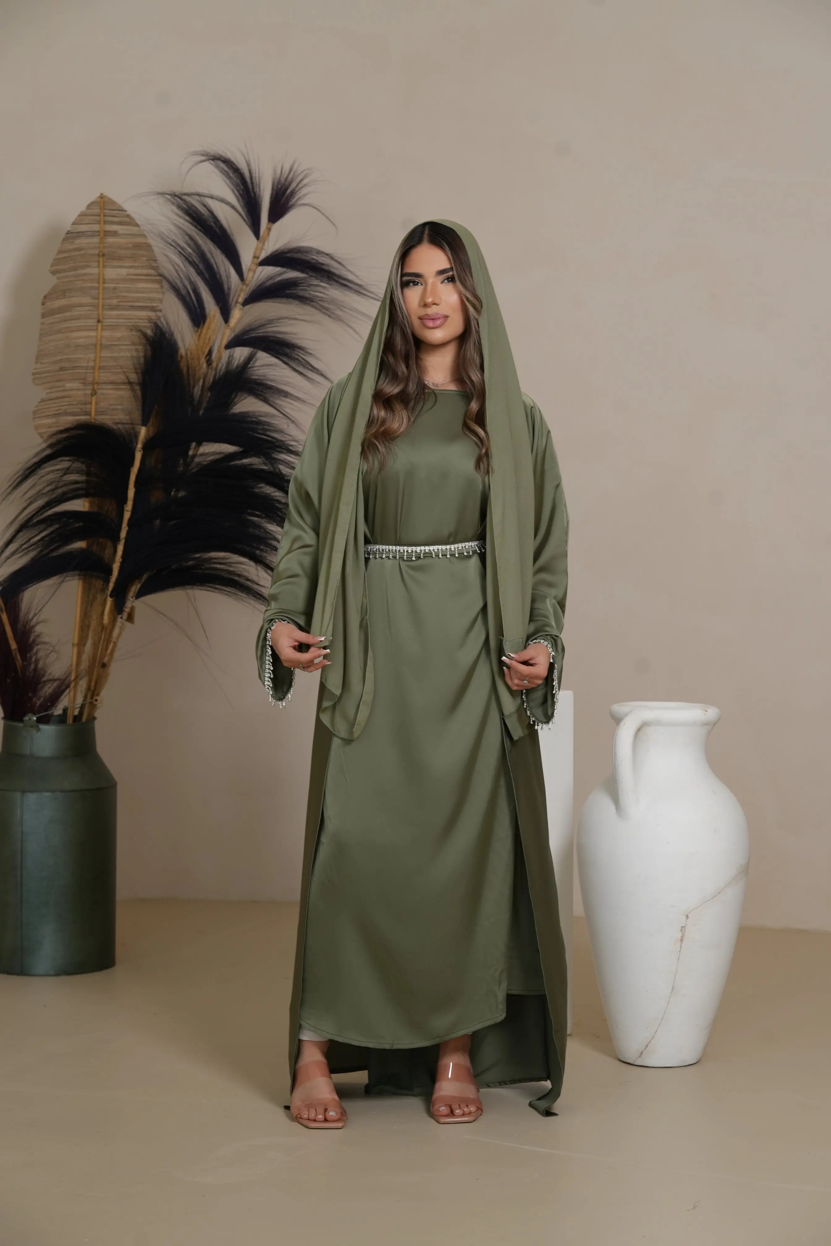 DXB ZARA Abaya - Green Losyana.Shop