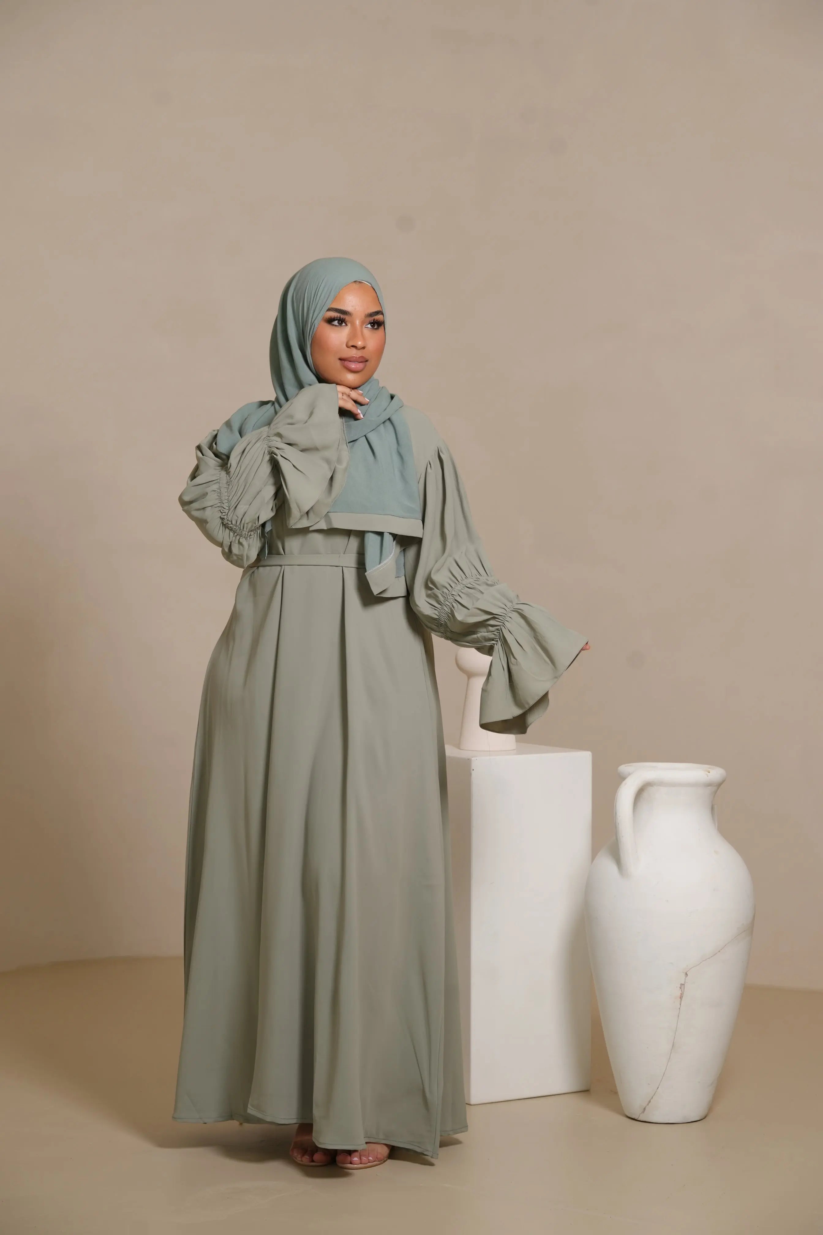 Daily Medina Abaya - pistachio Losyana.Shop