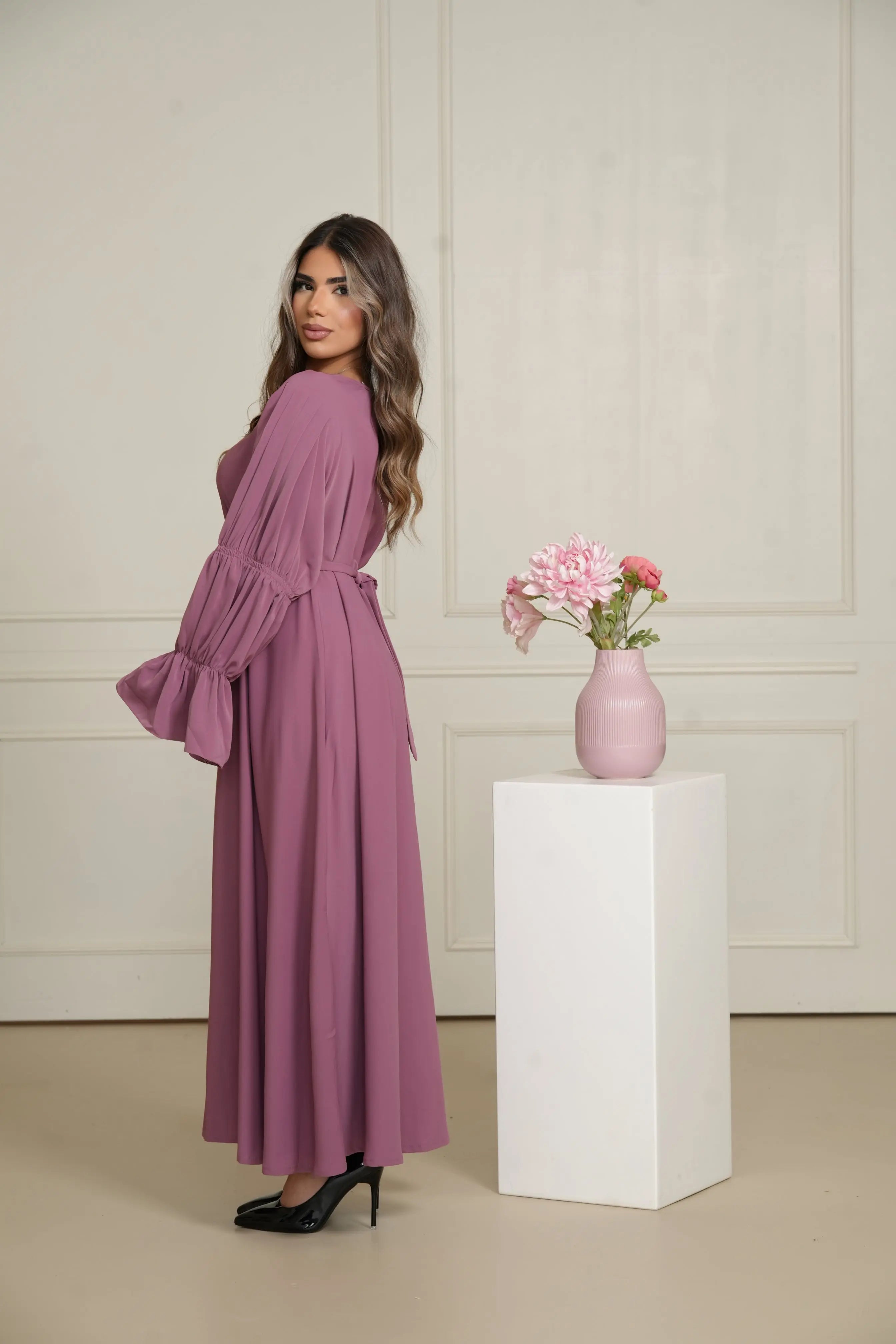Daily Medine Abaya - Dark Rose Losyana.Shop