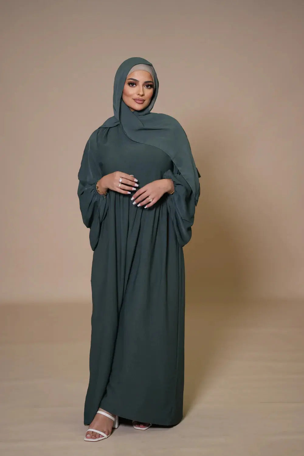 Balloon Abaya - Green Losyana.Shop