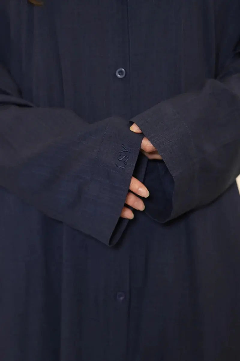 PALMA LINEN SET - NAVY Losyana.nl