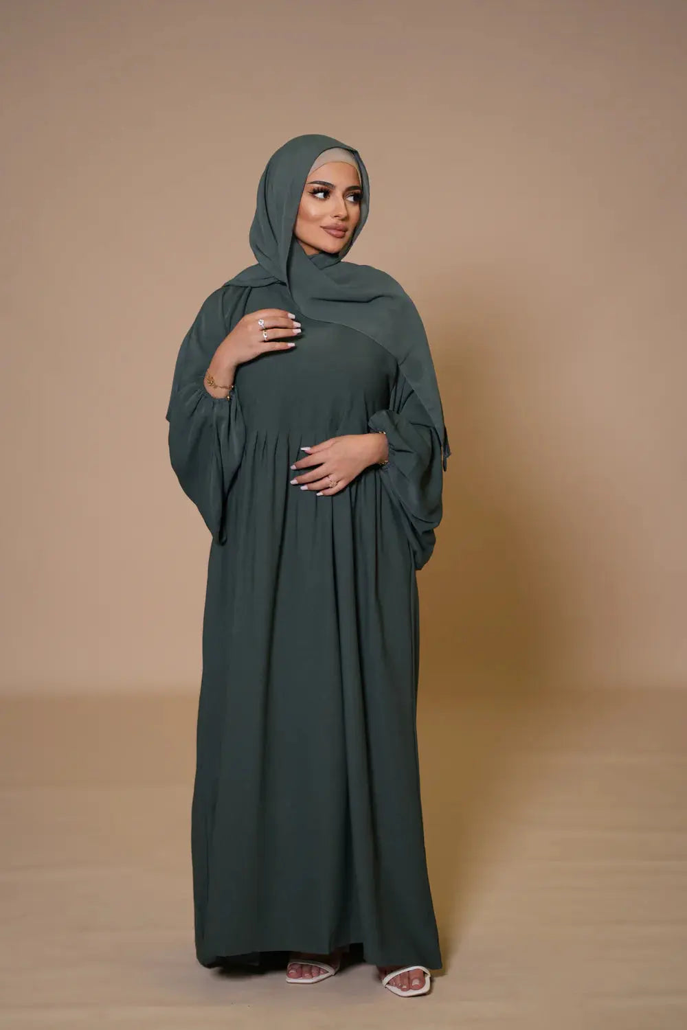 Balloon Abaya - Green Losyana.Shop