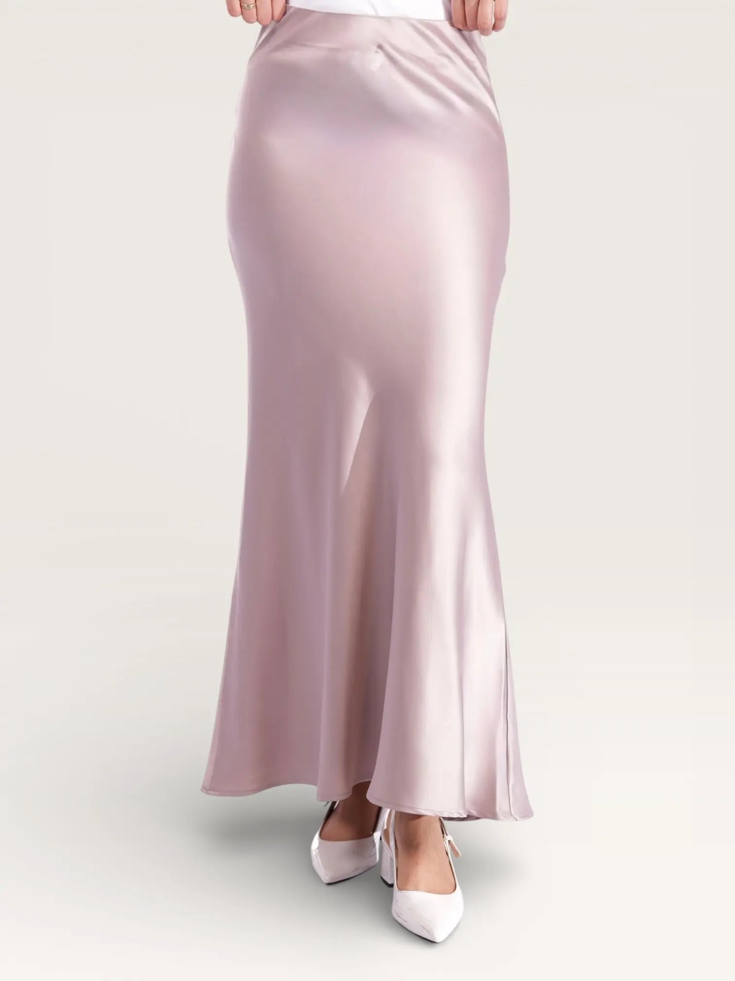 silk muse skirt - almond