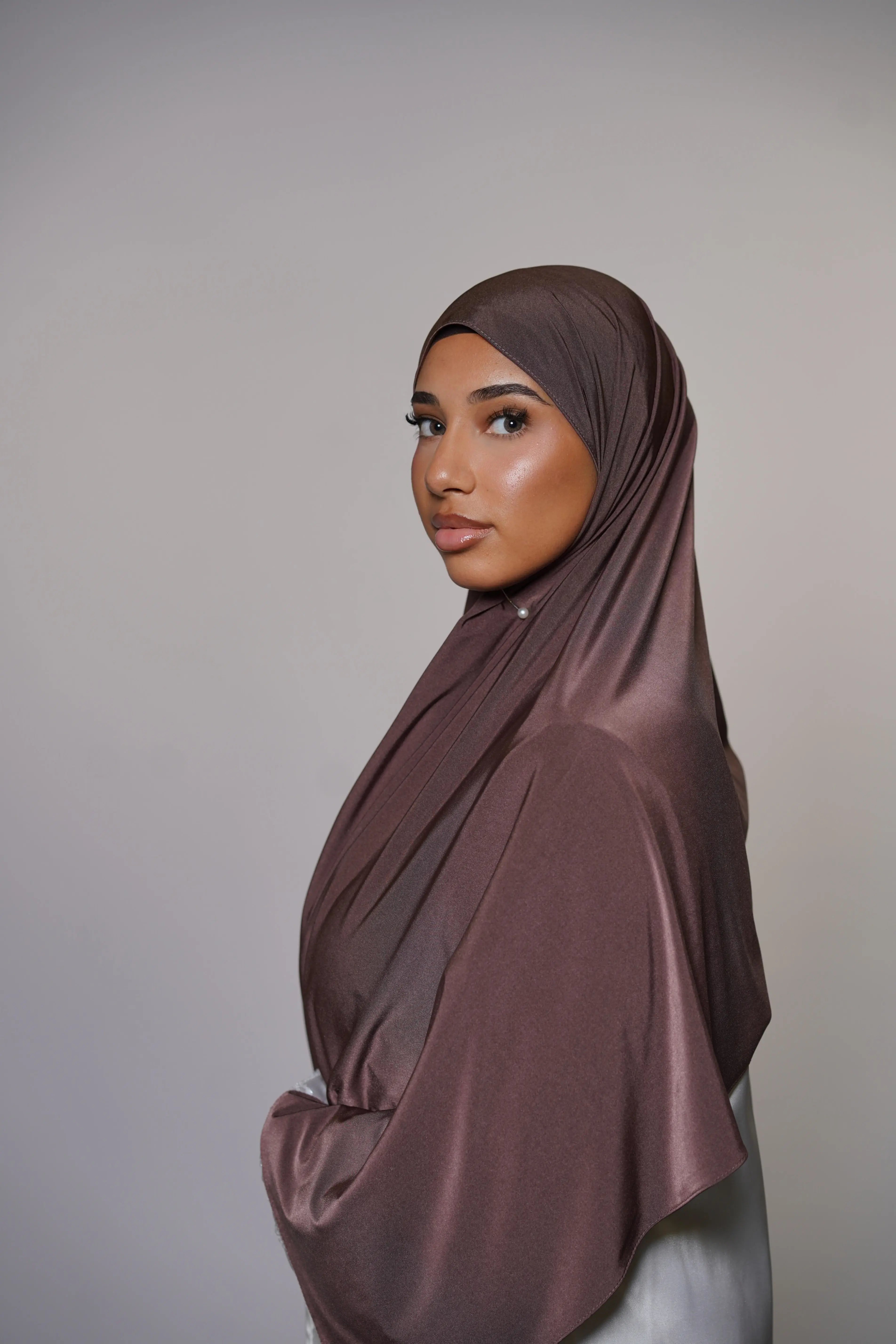 Satin premium jersey - cocoa Losyana.Shop