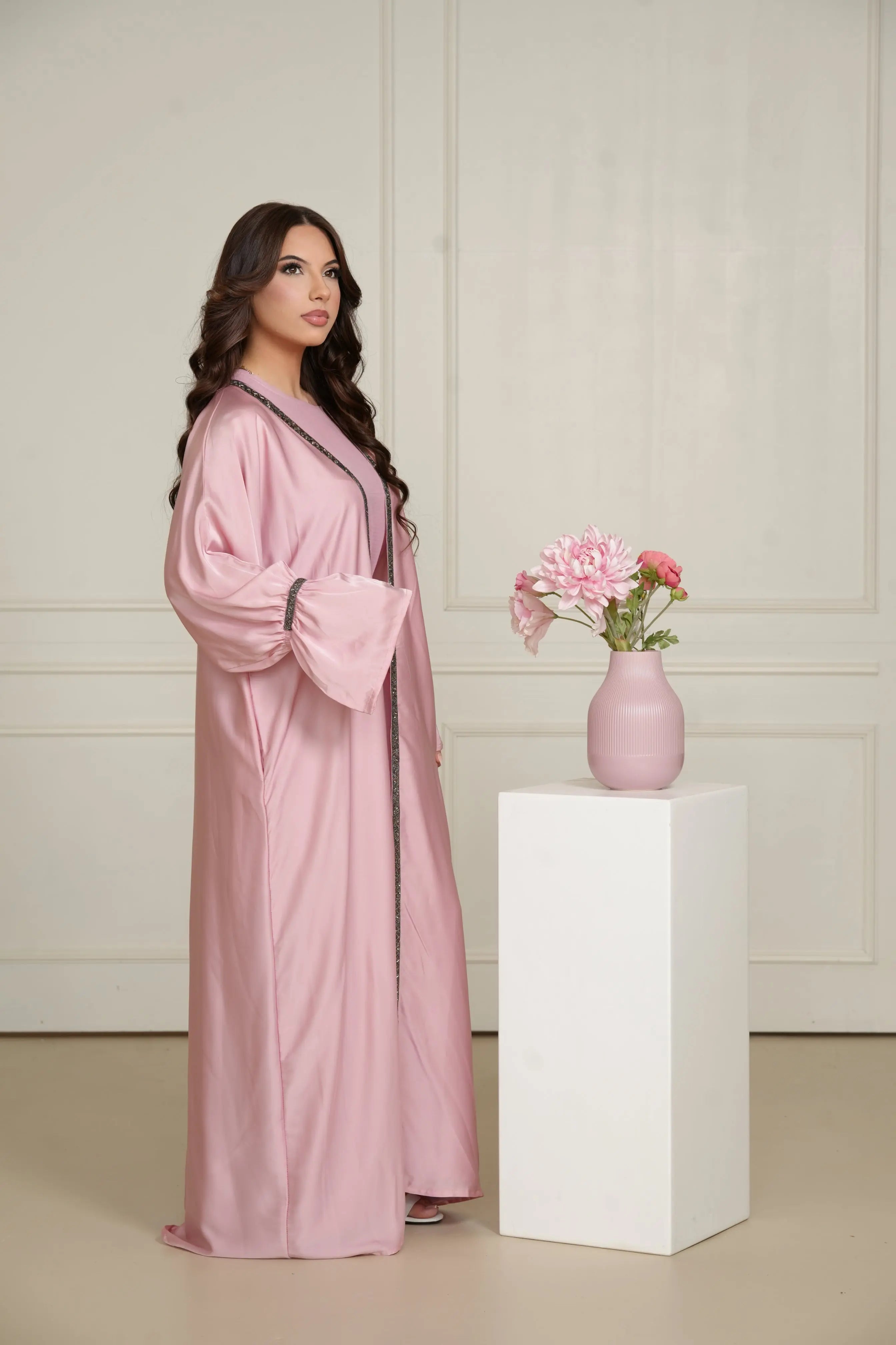 Blackstone Glamour Abaya - Rose Losyana.Shop