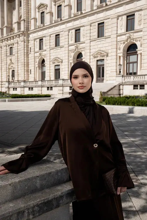 satin silk skirt - espresso Losyana.Shop