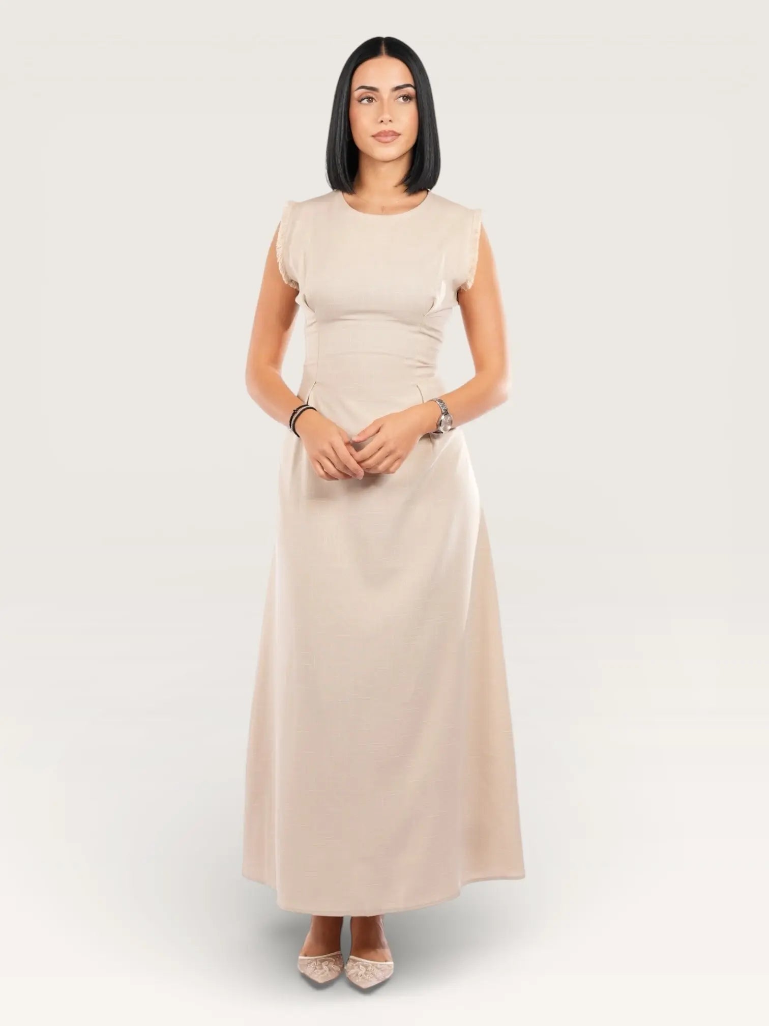 linen corset & kimono - beige