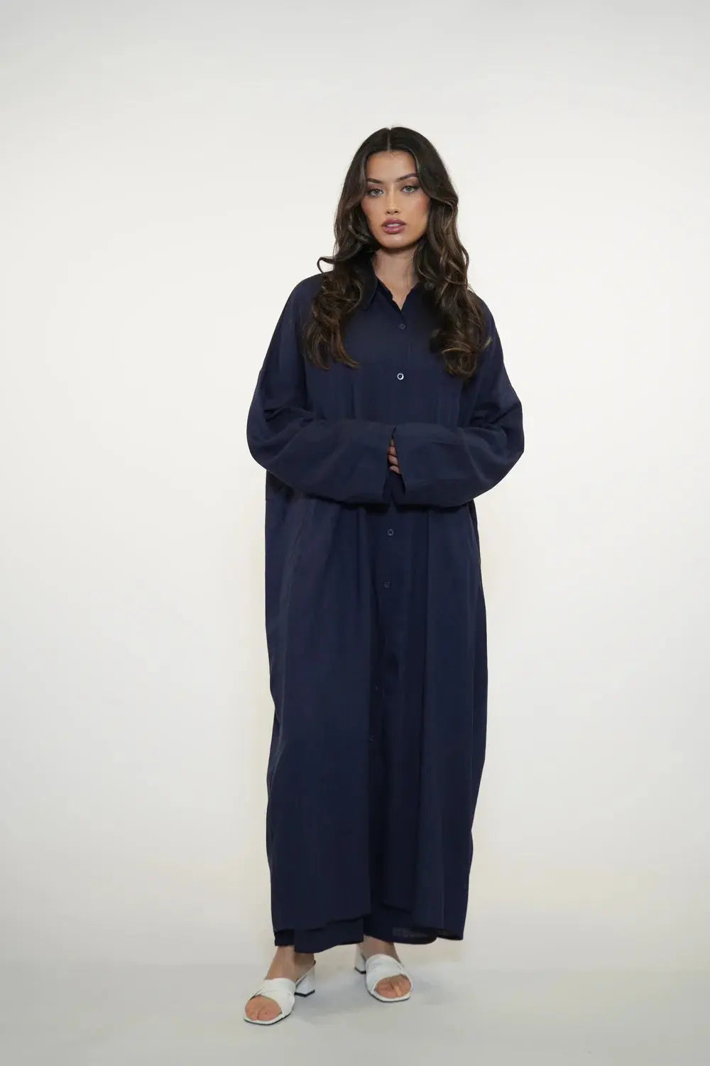 PALMA LINEN SET - NAVY Losyana.nl