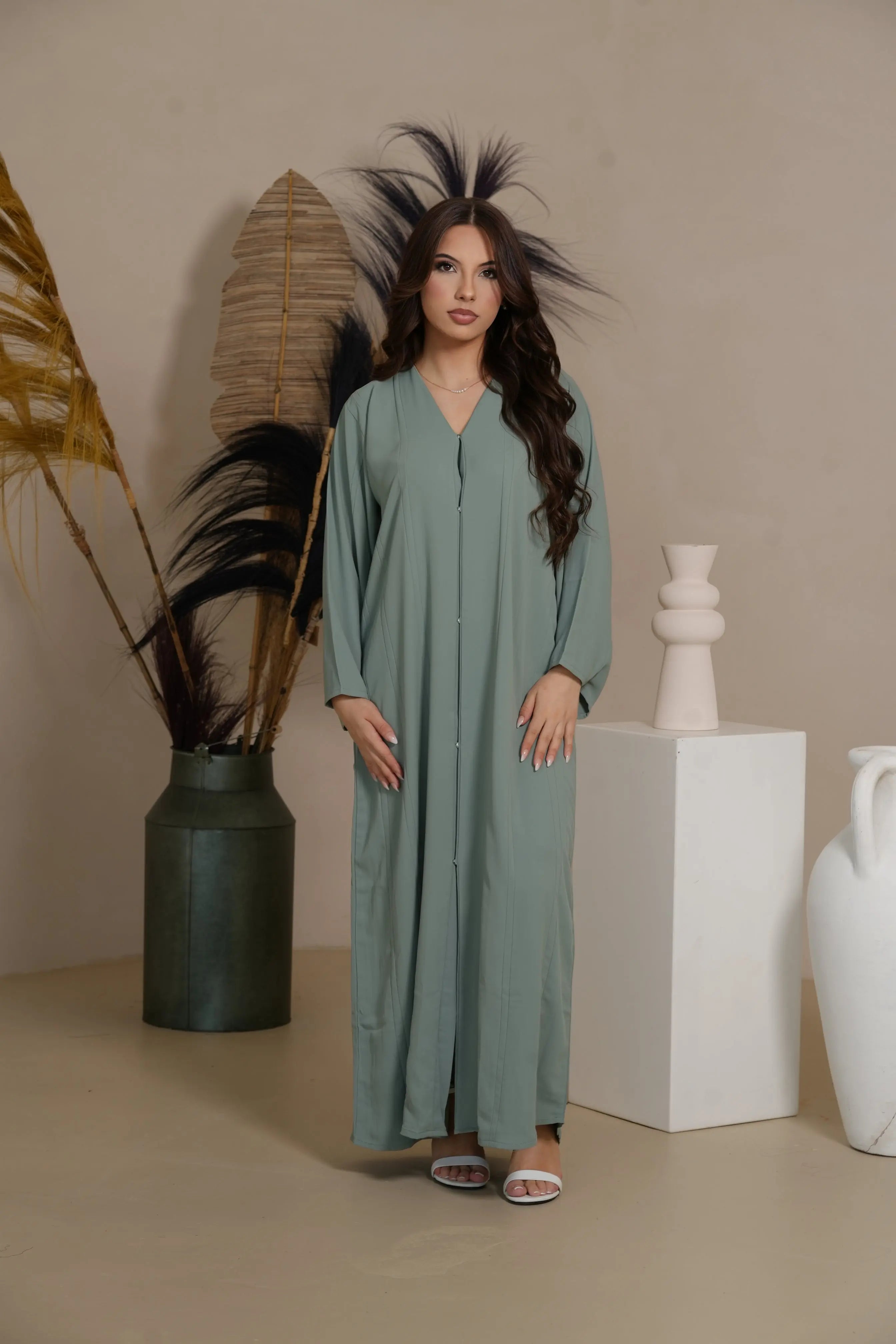 Lines Daily Abaya - Mint Losyana.Shop