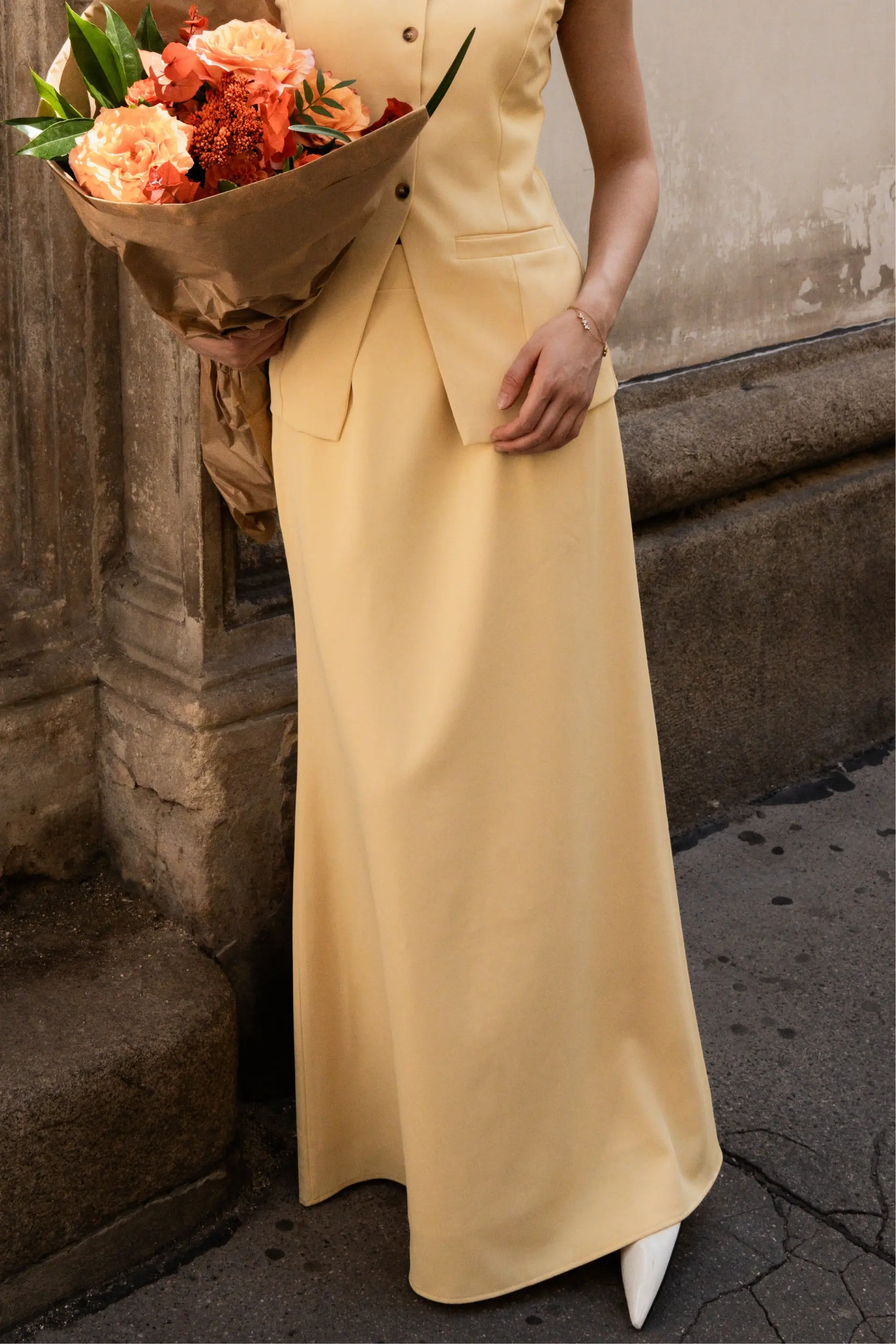 old vienna skirt - butter yellow Losyana.Shop