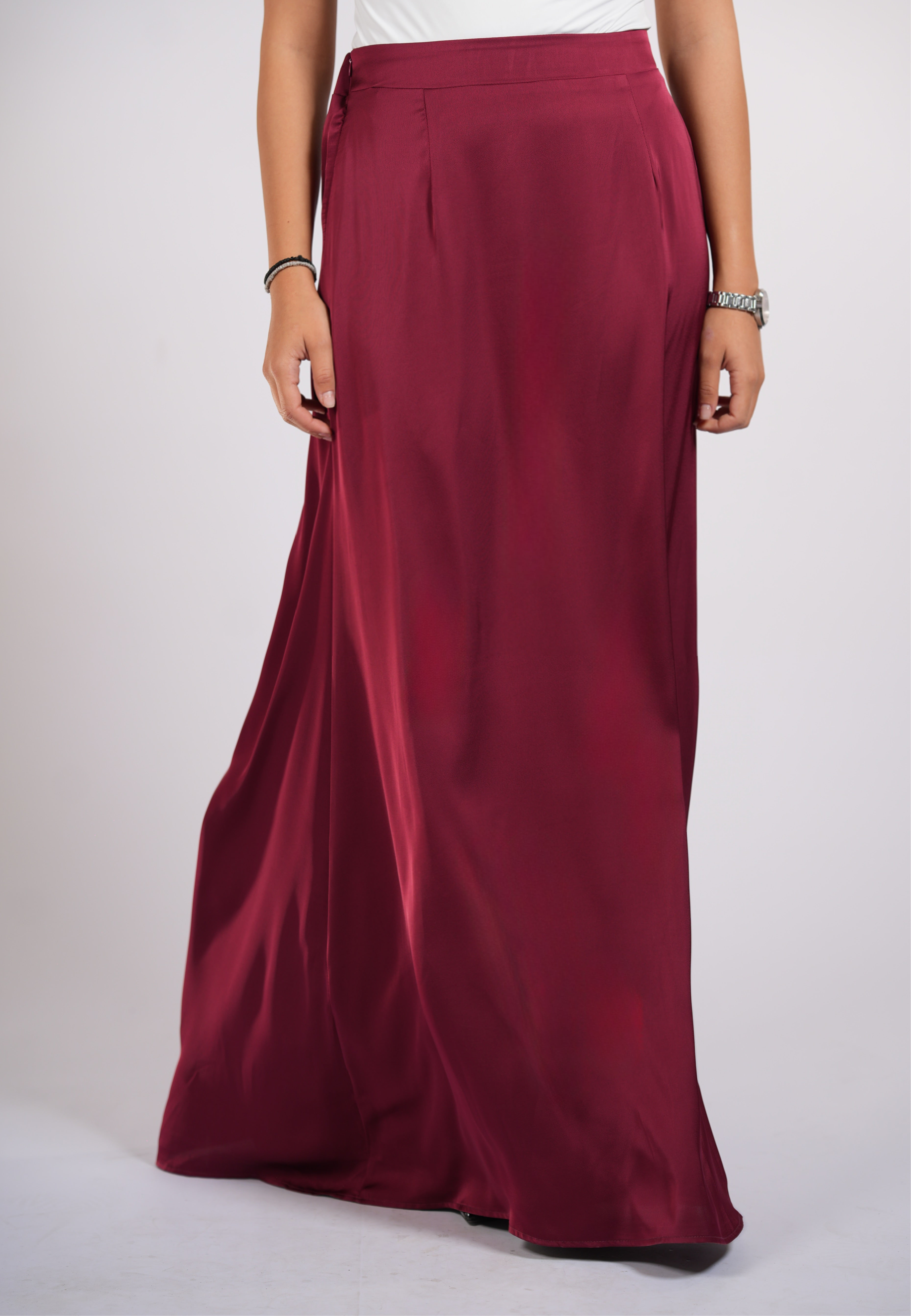 satin silk skirt - bordeaux