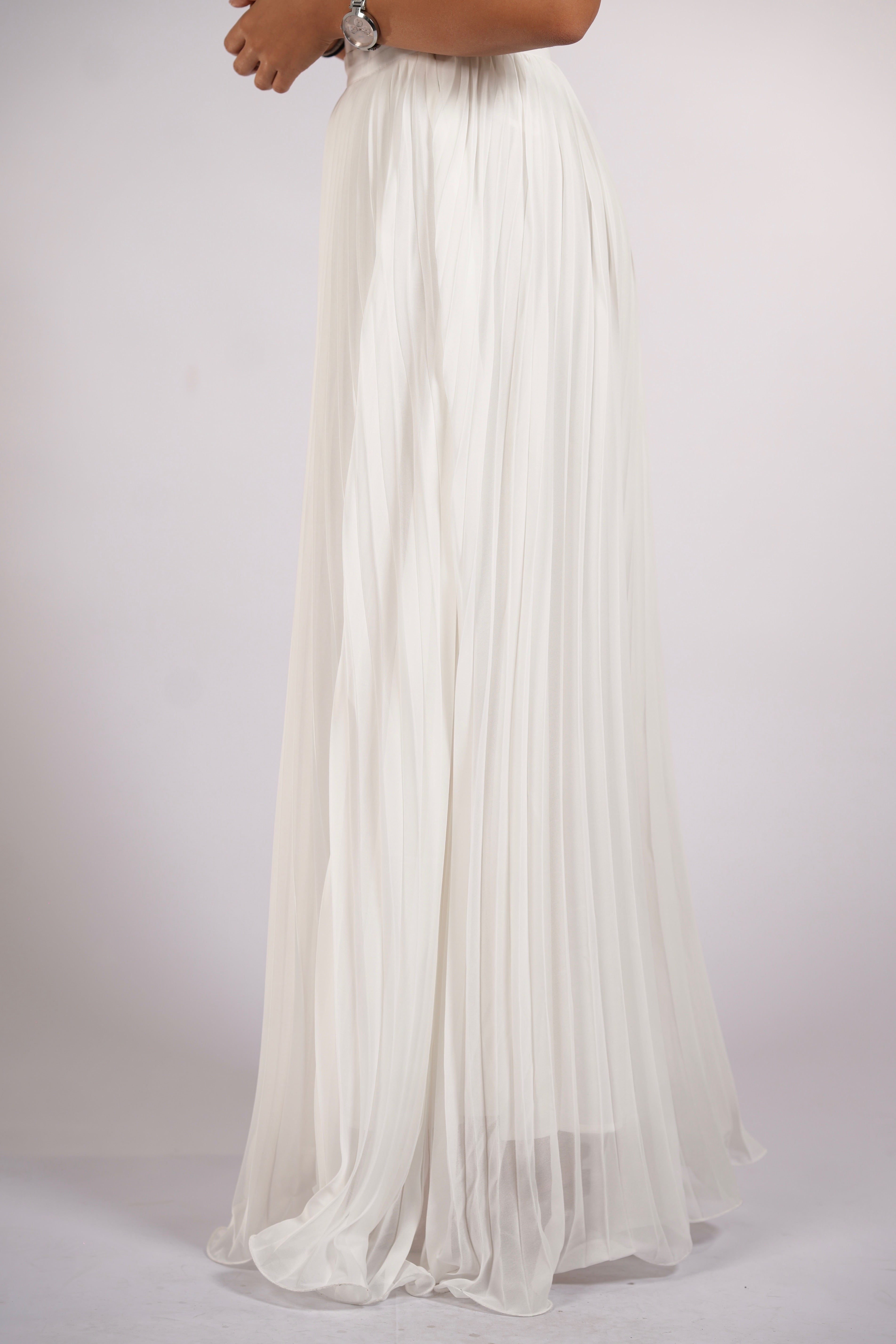 plisse skirt - white