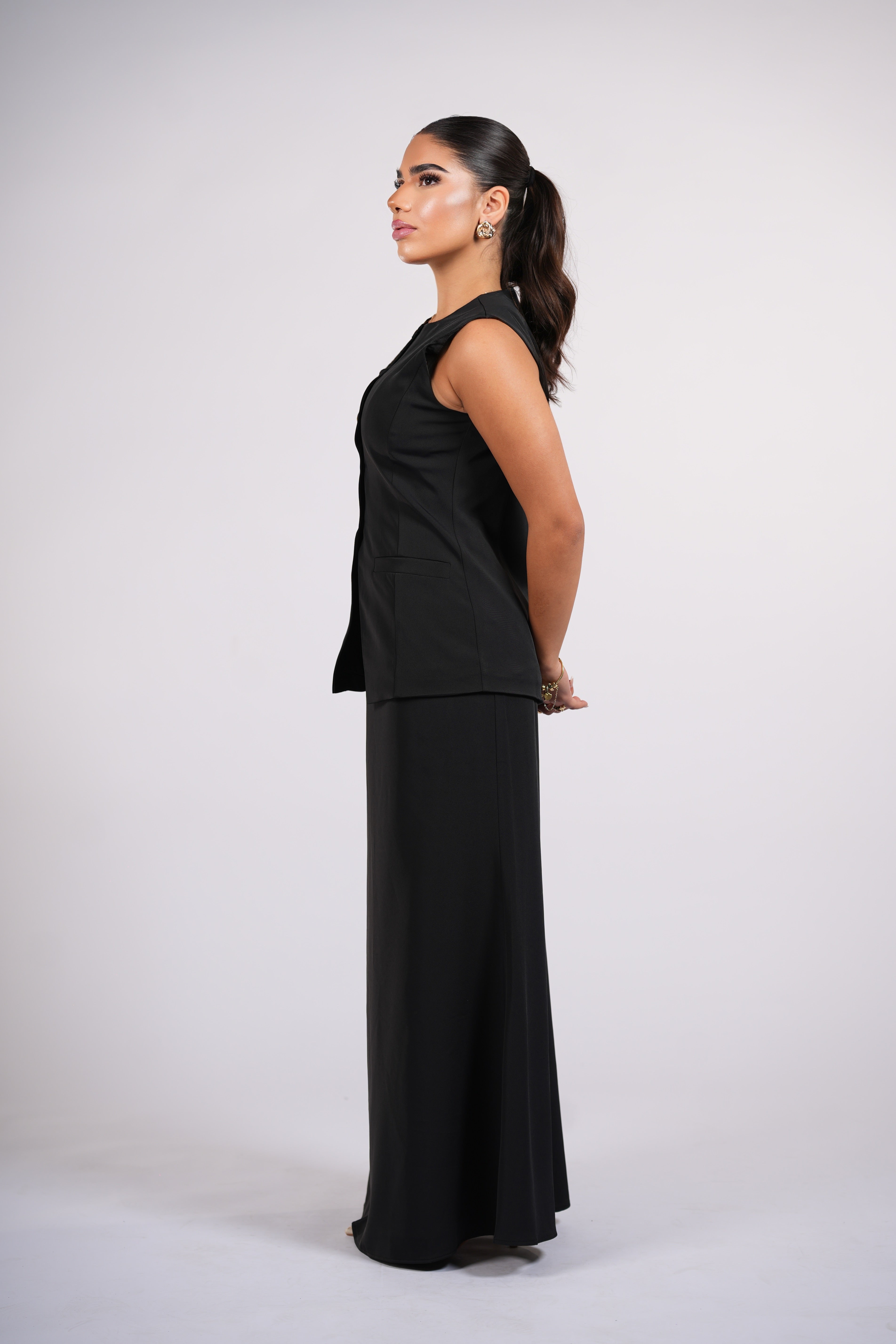 old vienna vest - black