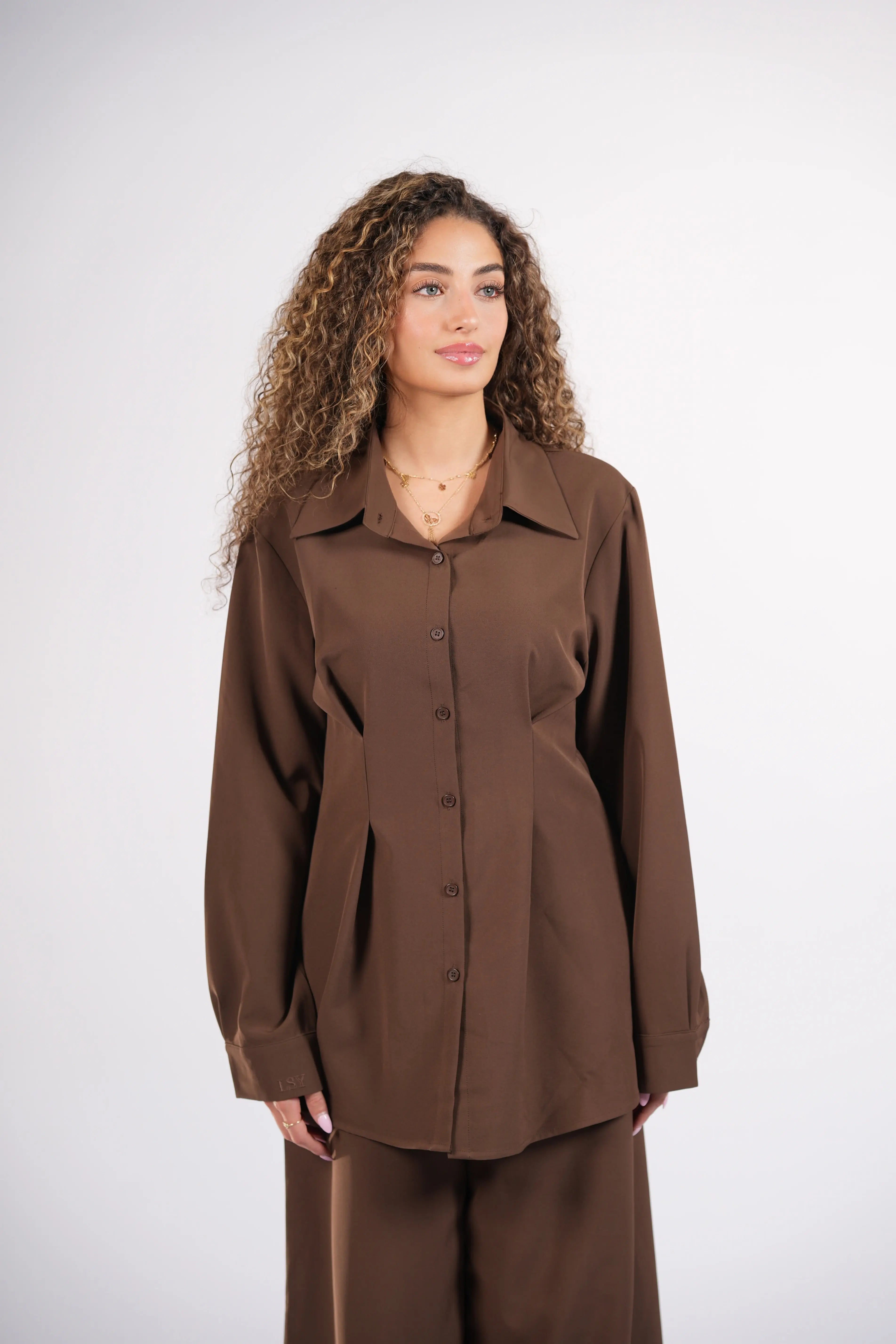 corset blouse - espresso Losyana.Shop
