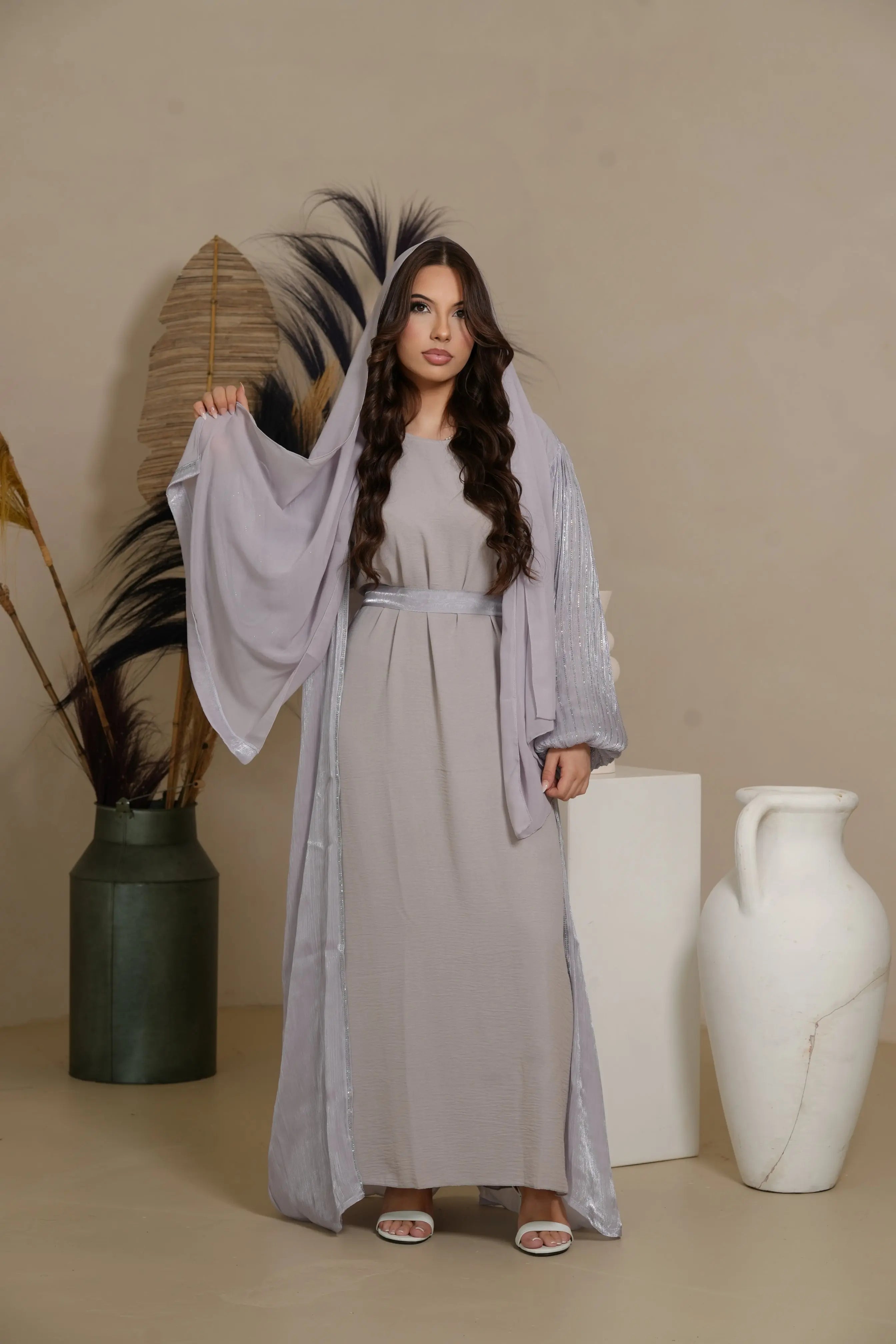 Silverstone arm Abaya - Lavendel Losyana.Shop