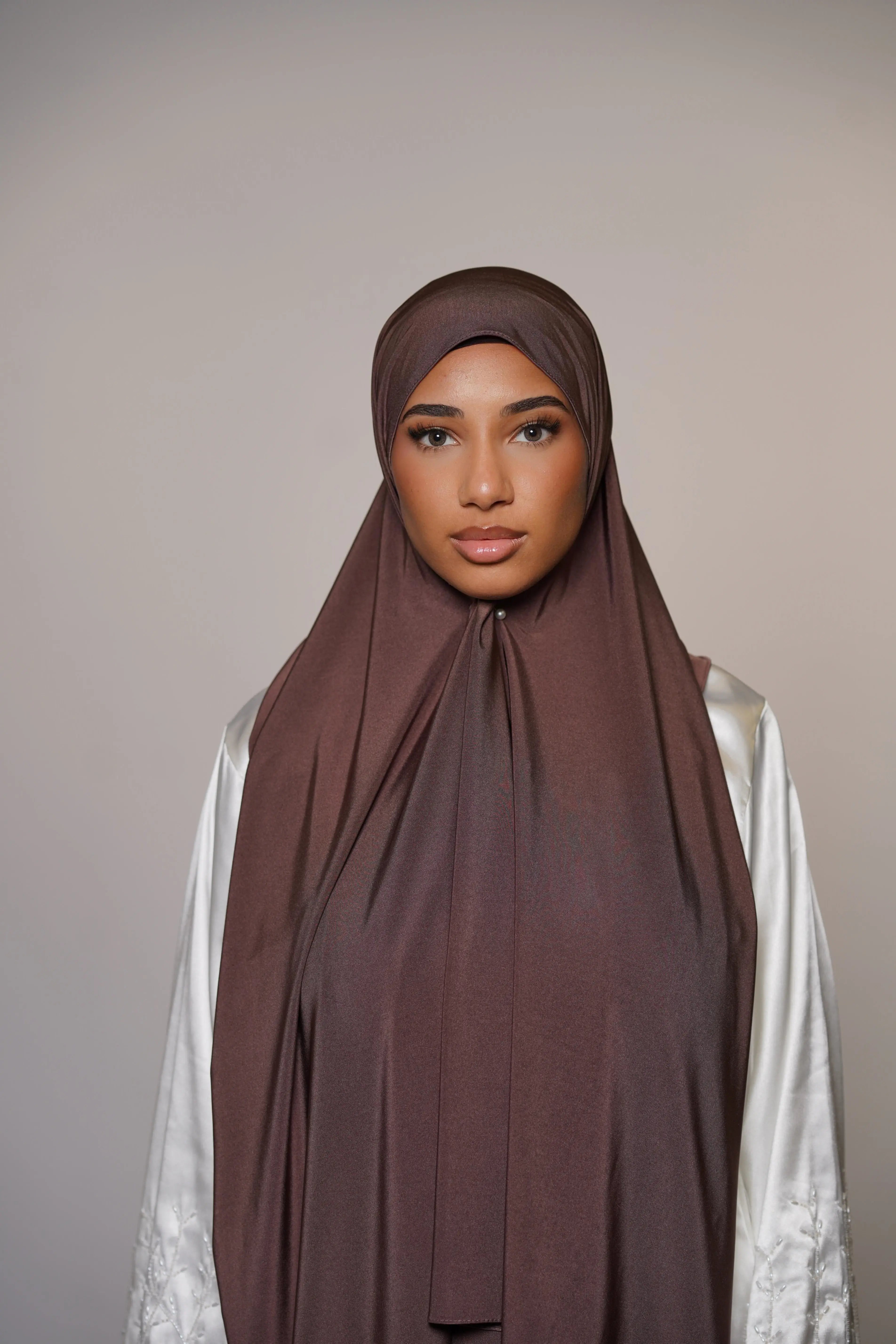 Satin premium jersey - cocoa Losyana.Shop