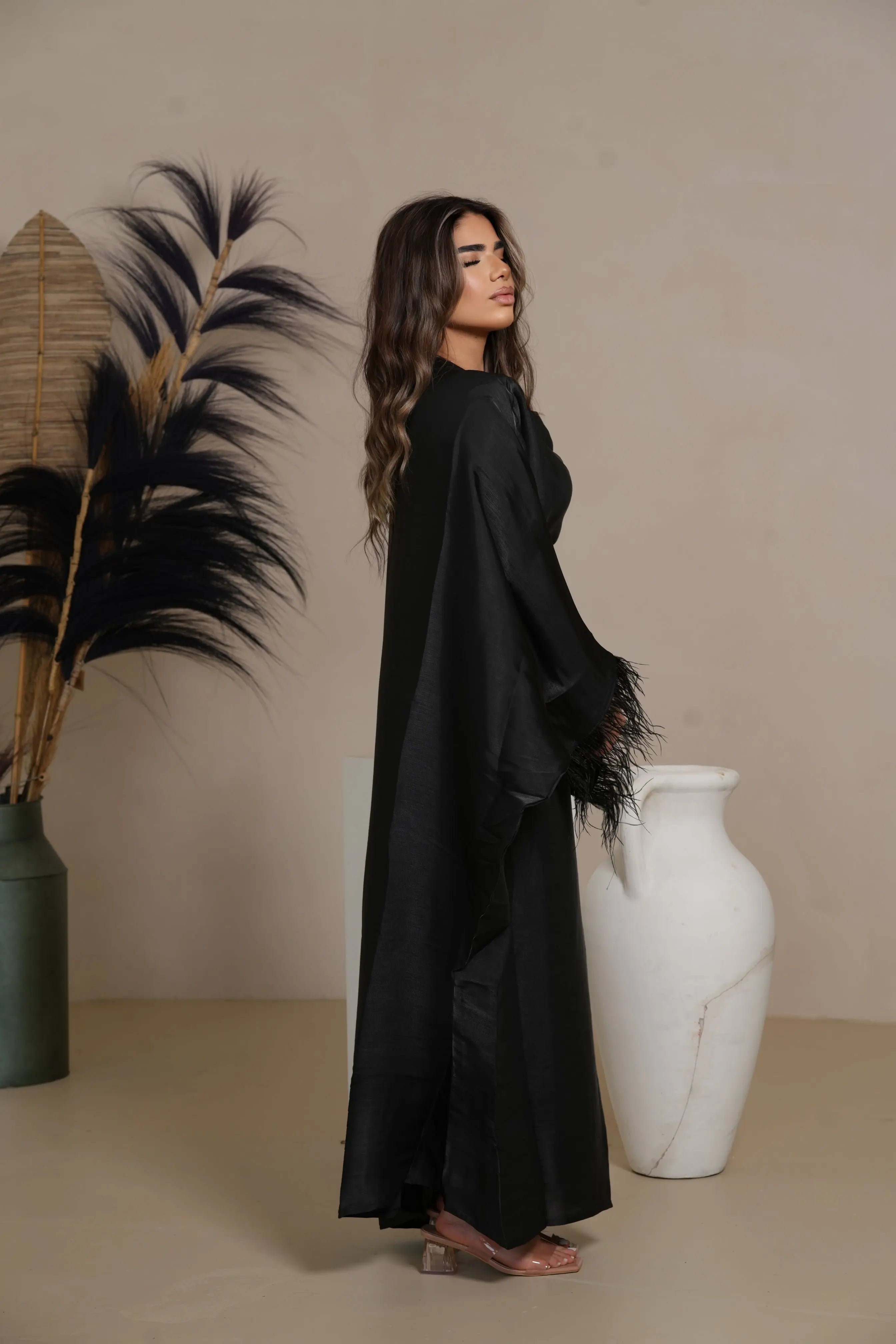DXB Farasha Abaya - black Losyana.Shop