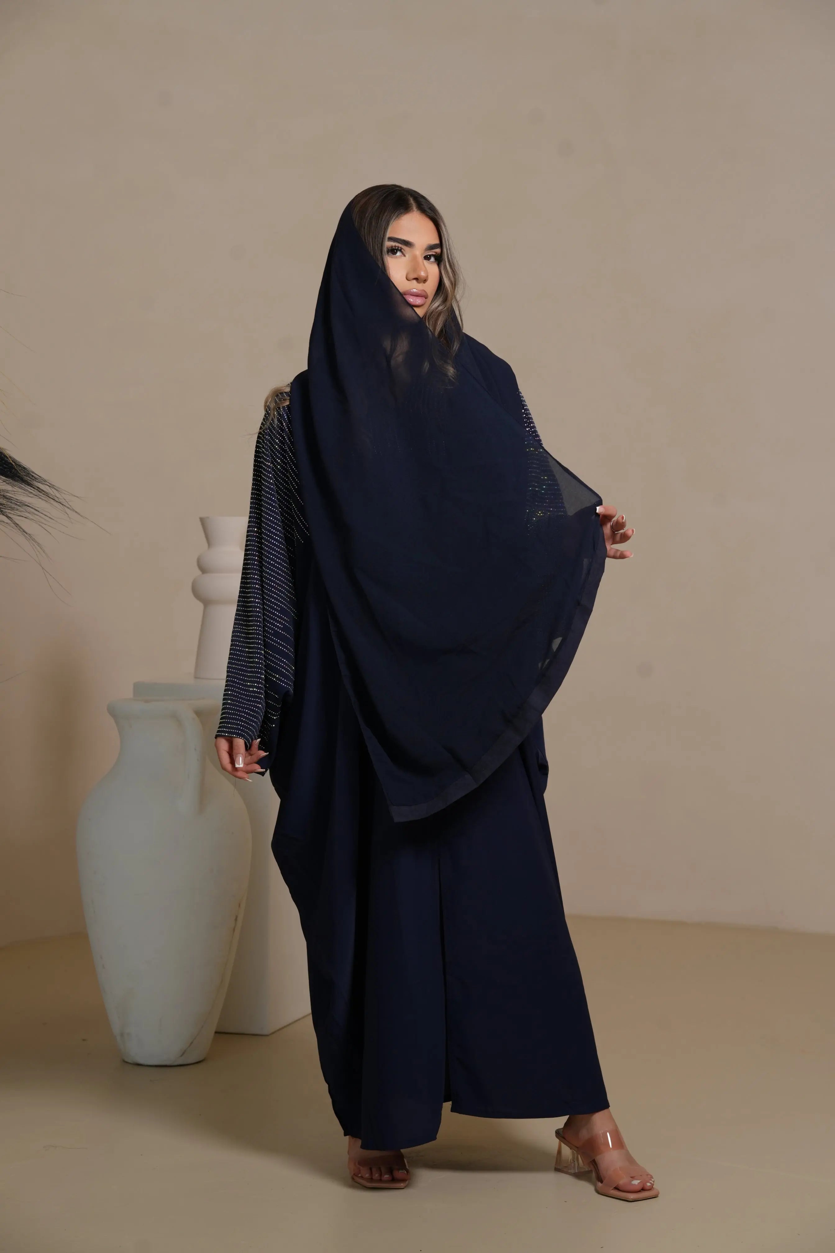 DXB Glitter Abaya - Royal Blue Losyana.Shop