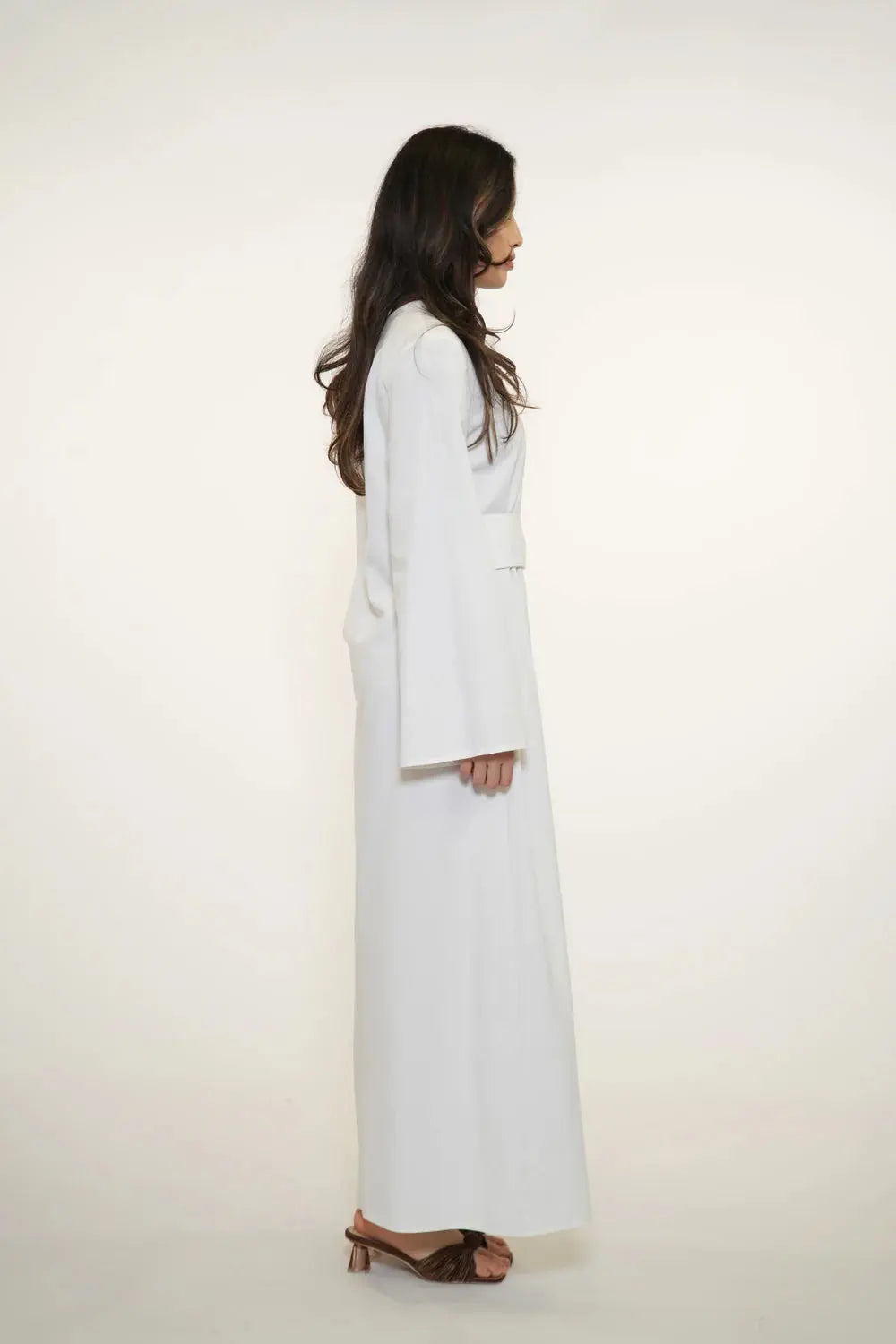 AMALFI LINEN DRESS - WHITE Losyana.nl