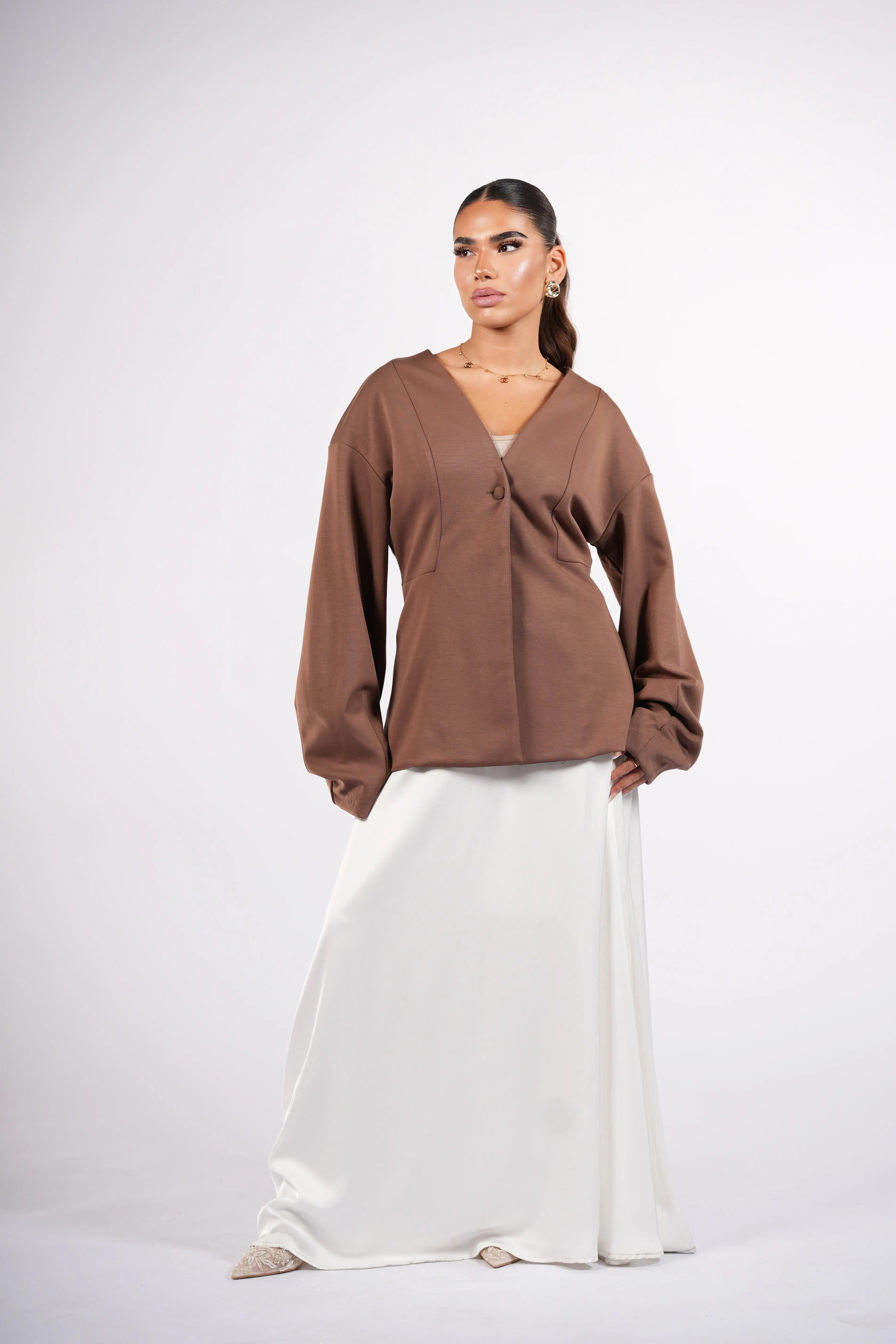 opera blazer - nude brown Losyana.Shop
