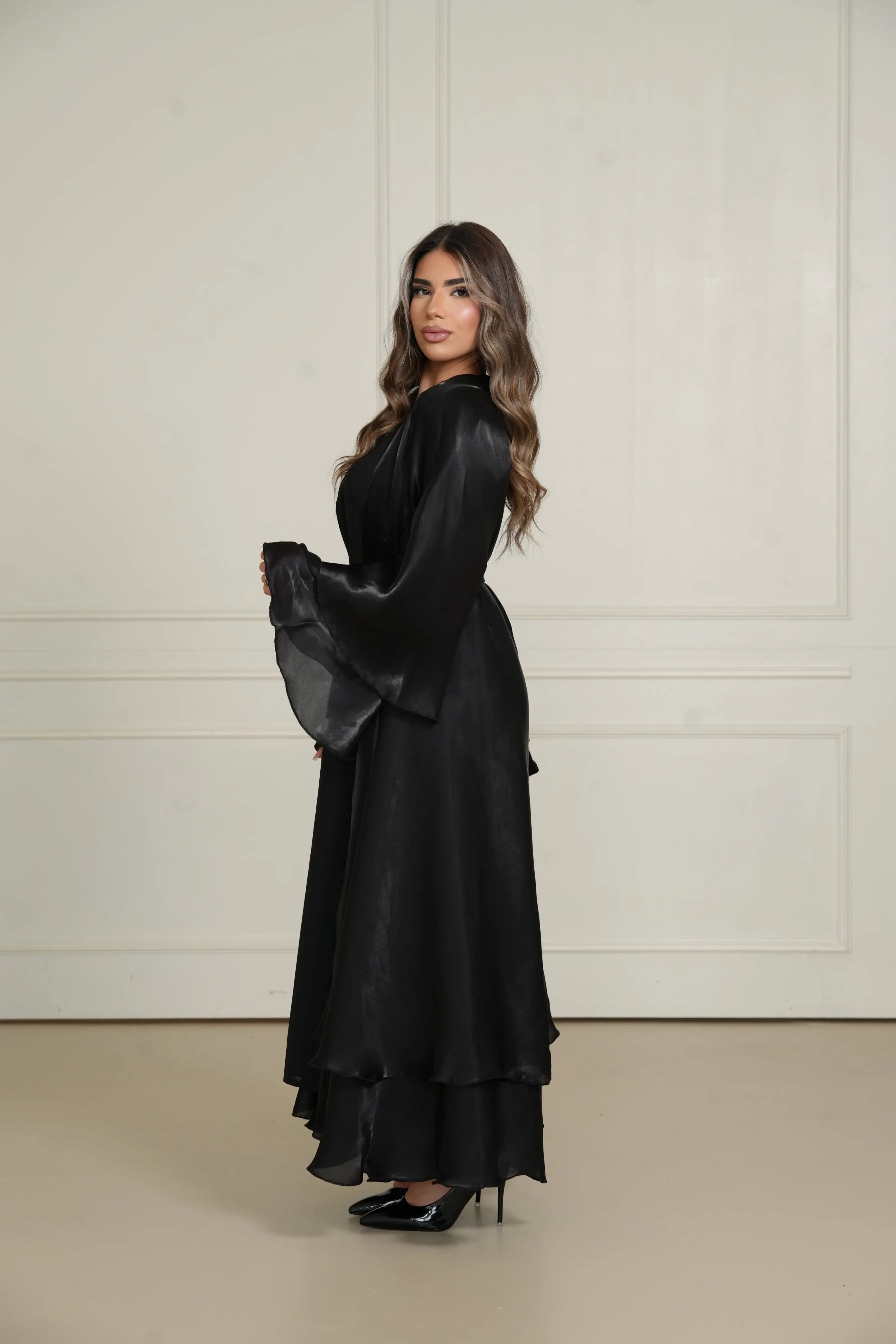 DXB Flower Abaya - black Losyana.Shop