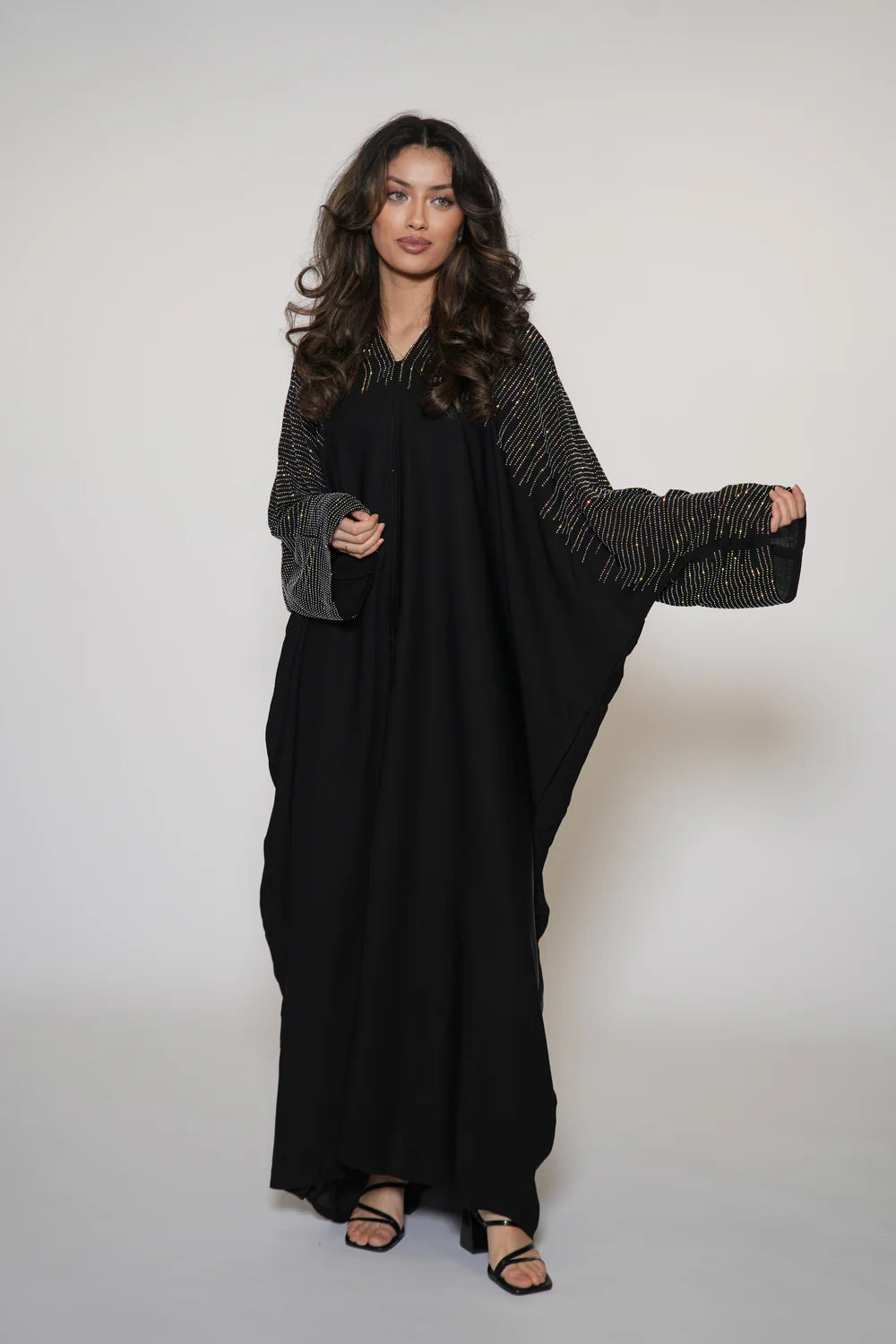 DXB Glitter Abaya - Black
