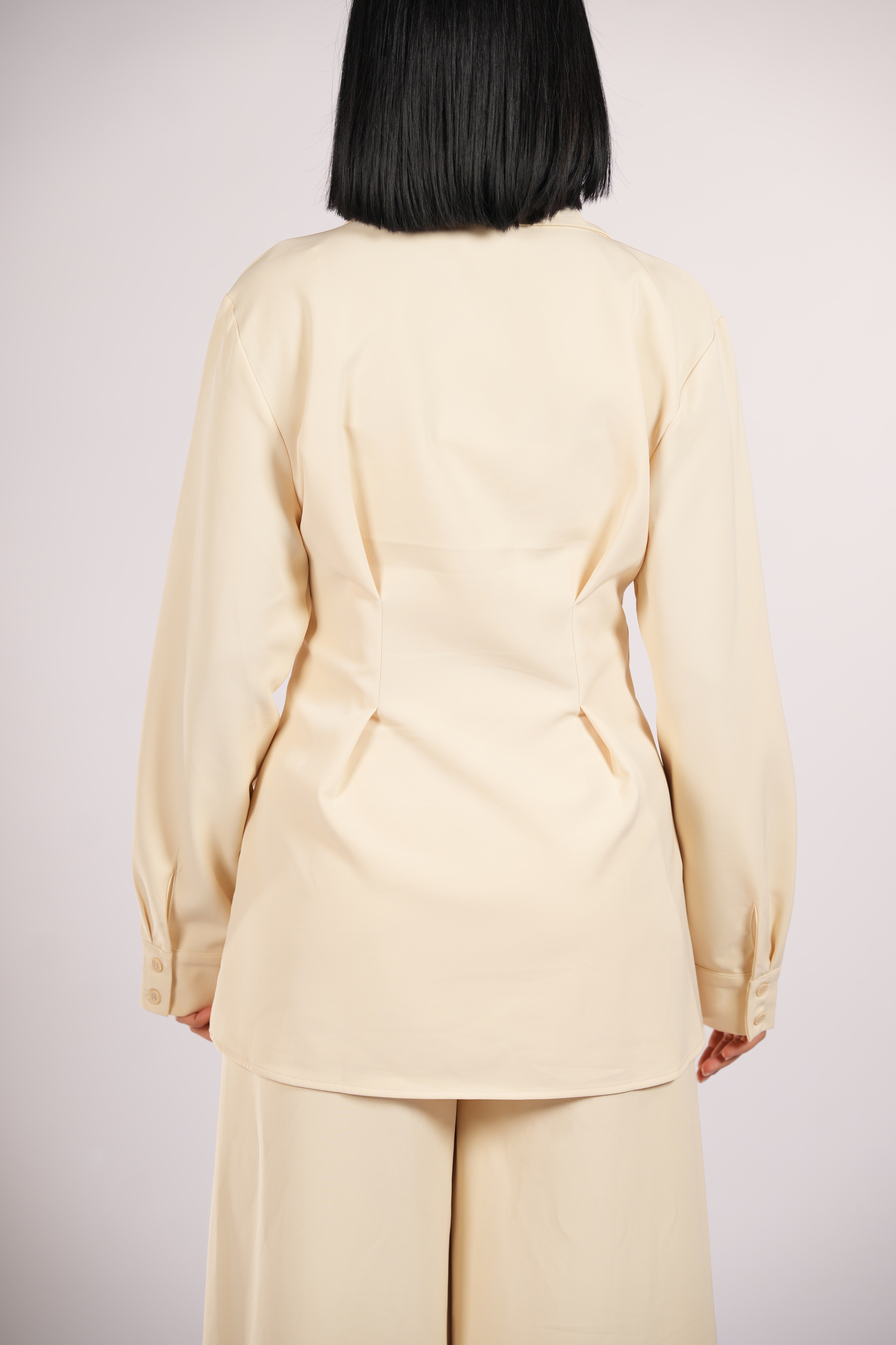 corset blouse - butter yellow