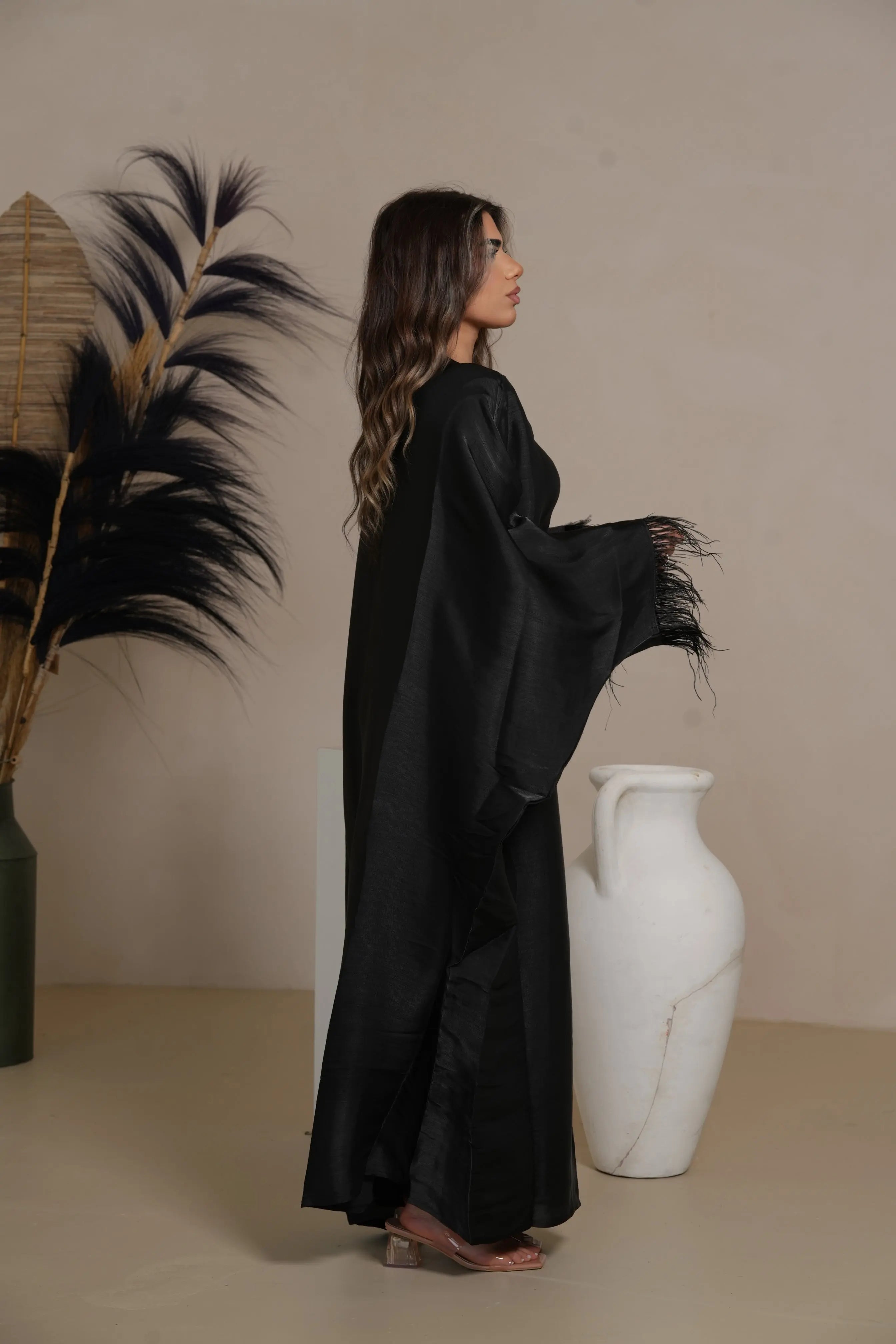 DXB Farasha Abaya - black Losyana.Shop
