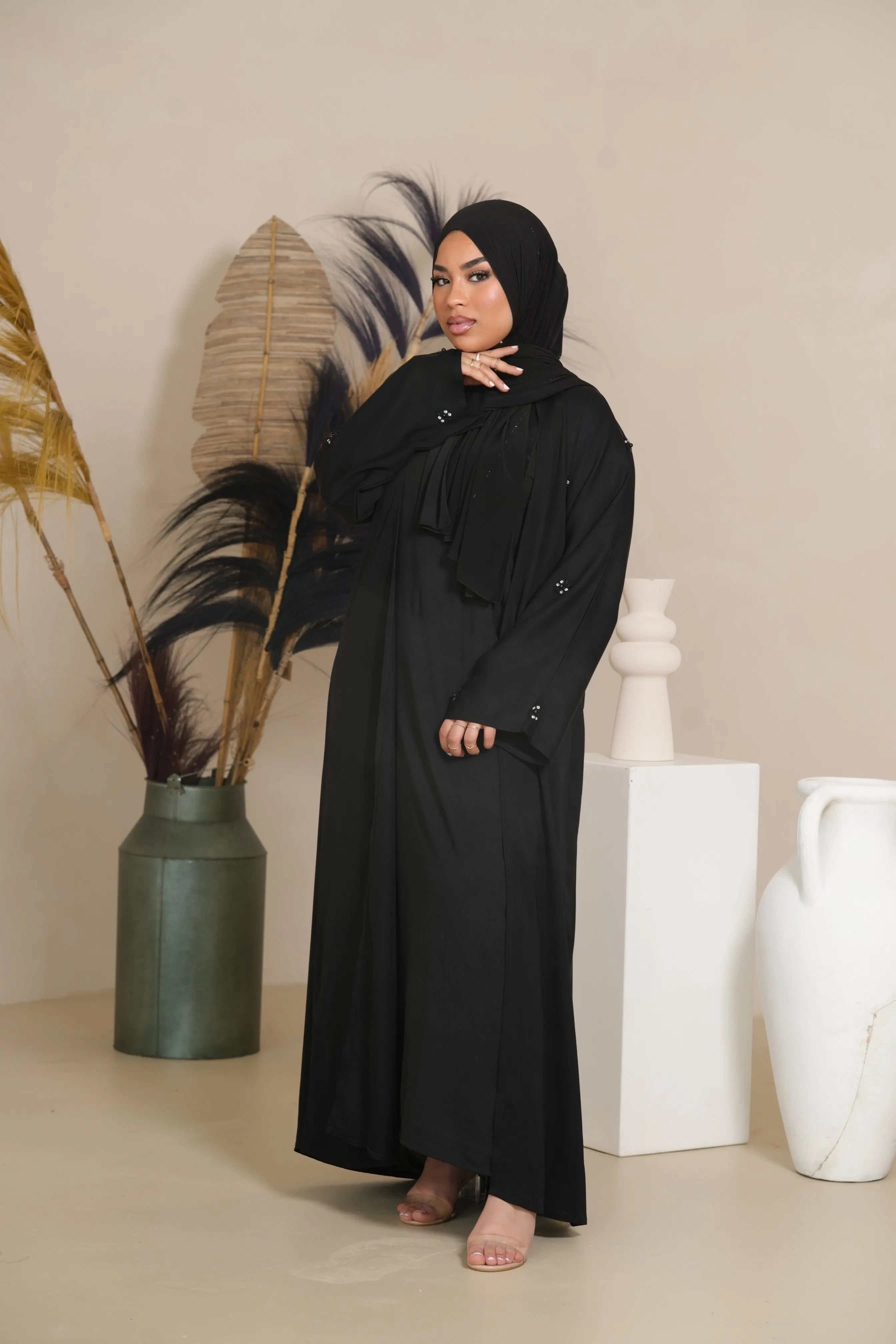 Star Daily Abaya - black Losyana.Shop