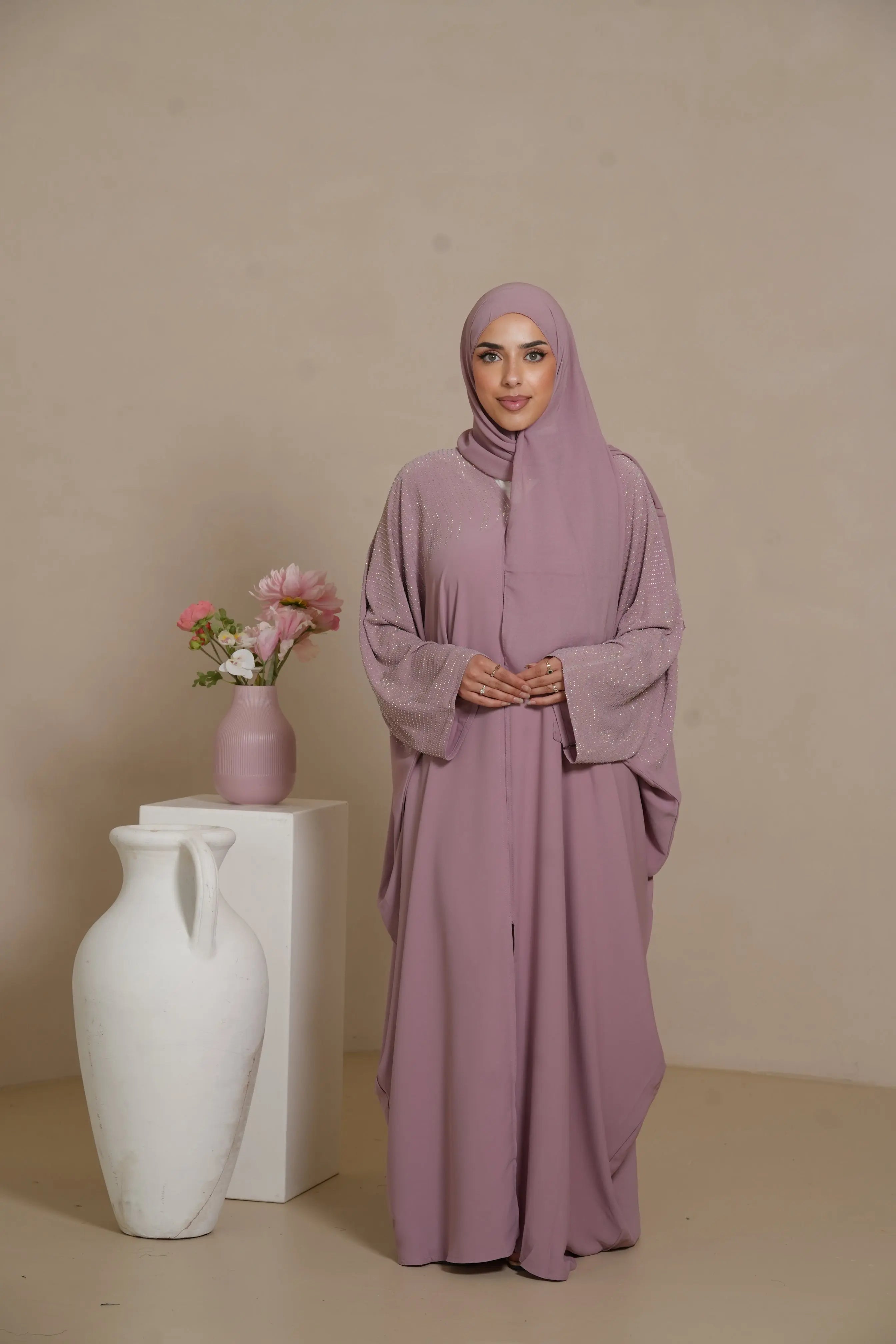 DXB Glitter Abaya - Rose Losyana.Shop