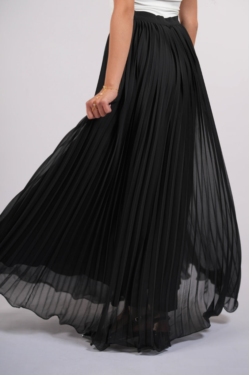 plisse skirt - black