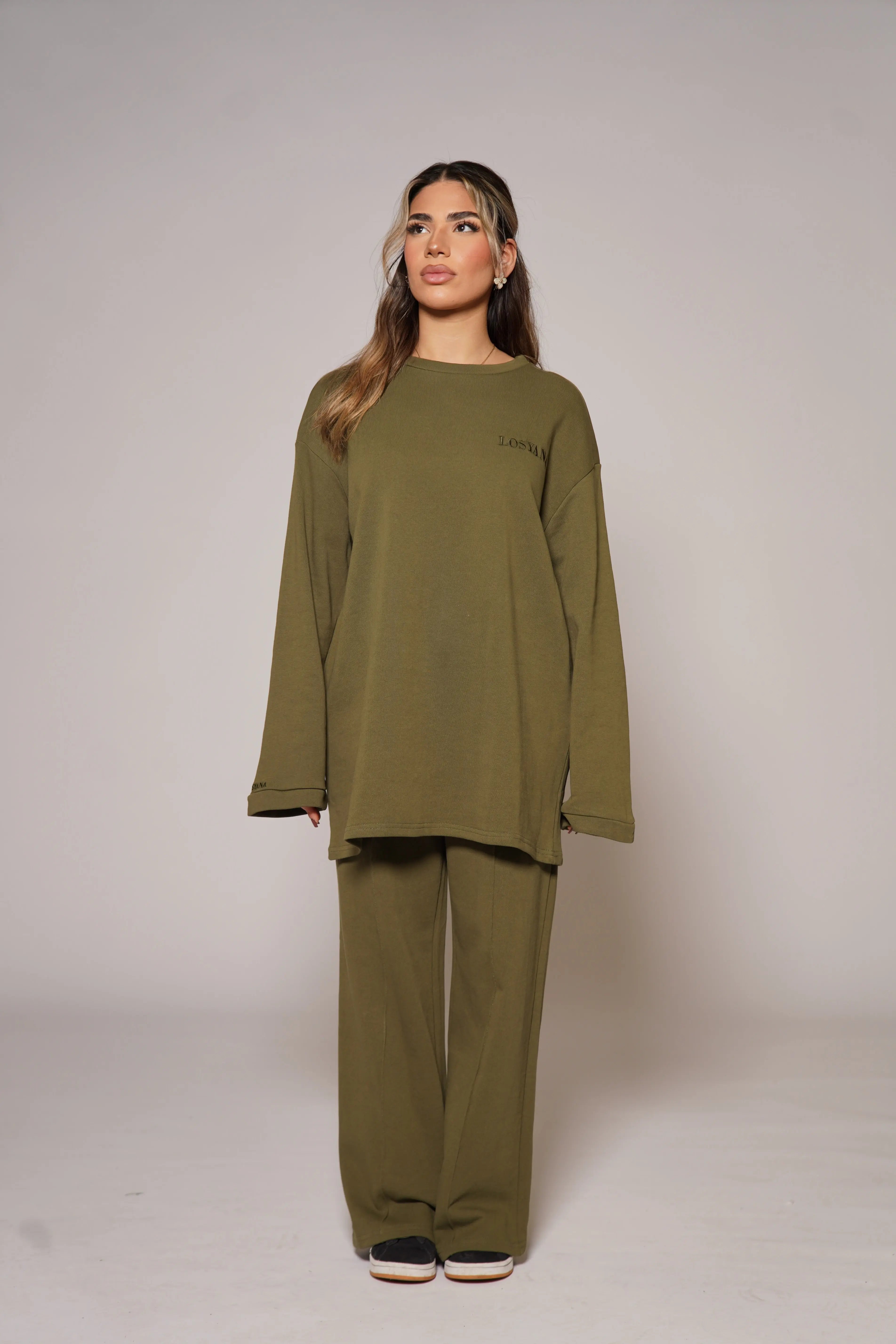 Lounge and Gym set - khaki green Losyana.Shop