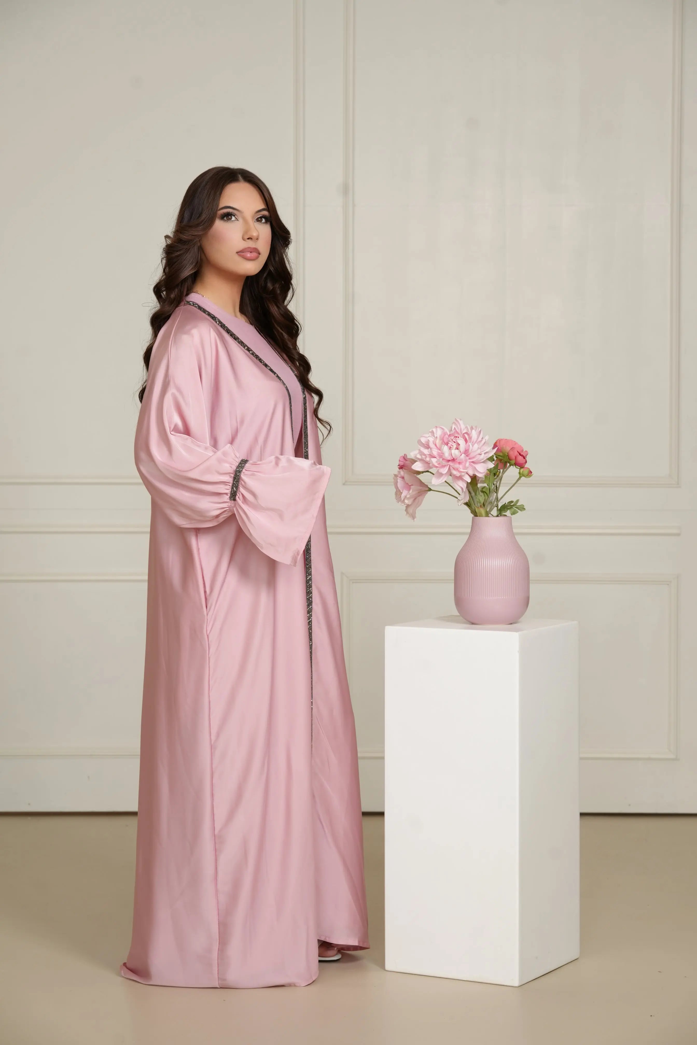 Blackstone Glamour Abaya - Rose Losyana.Shop