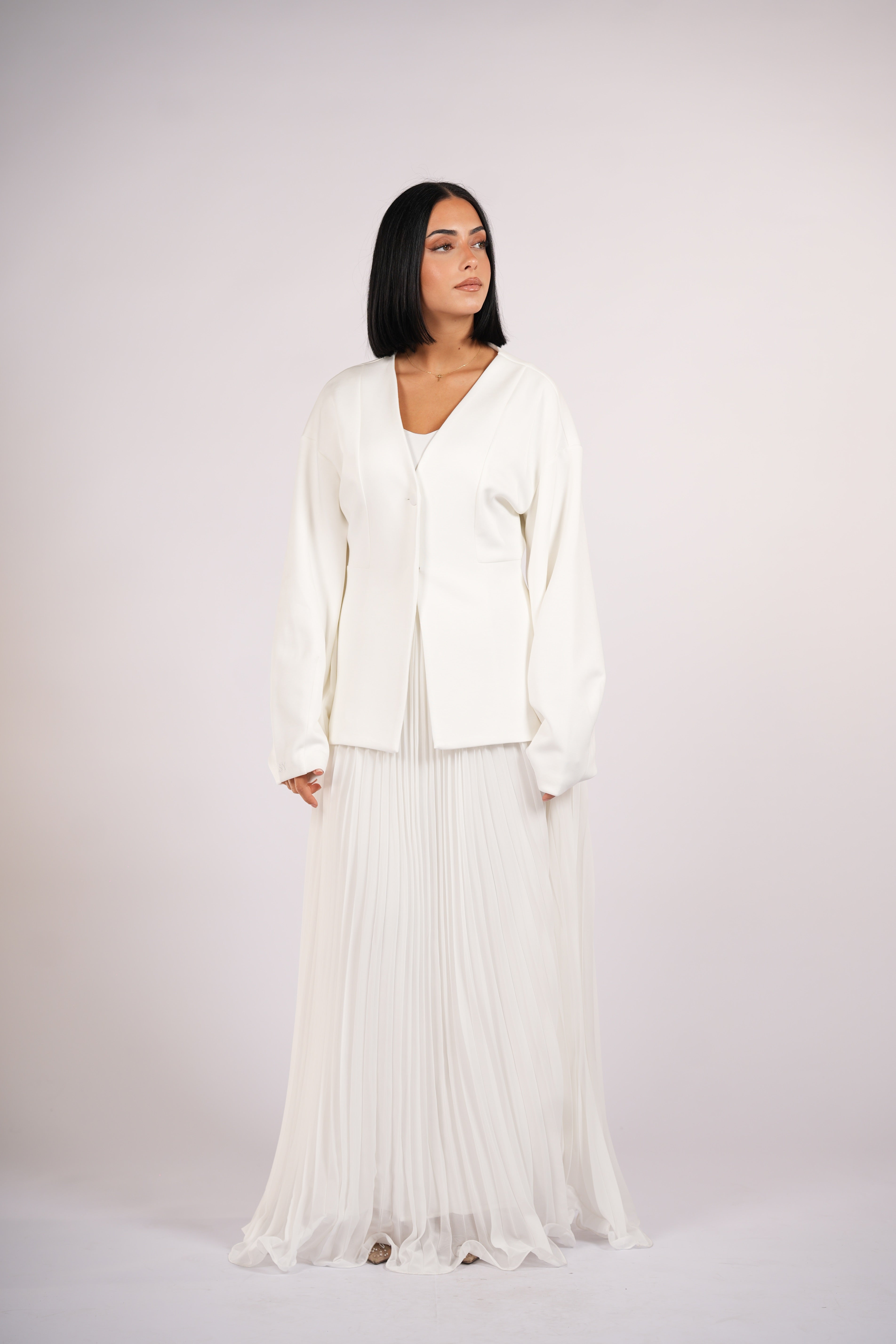 plisse skirt - white