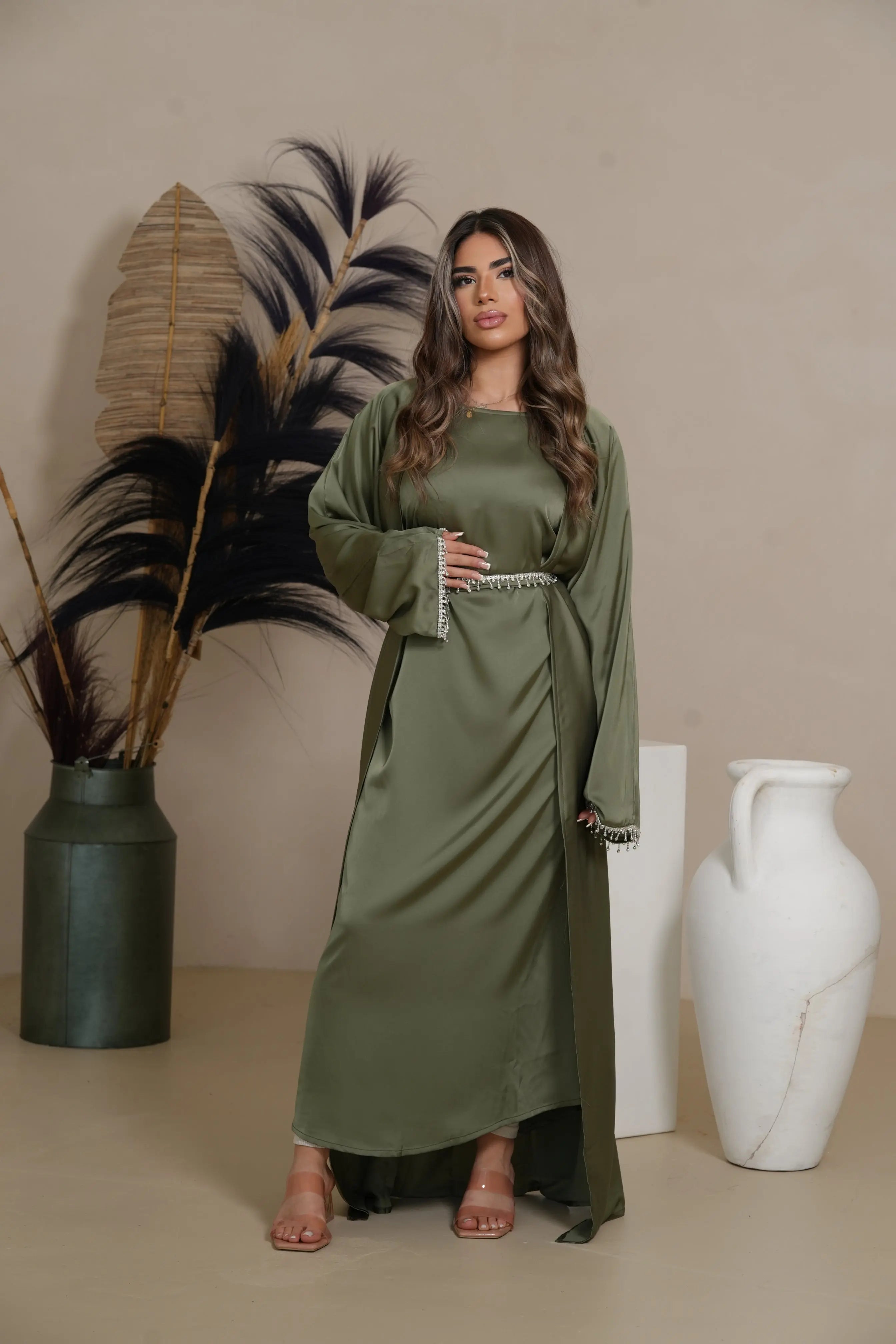 DXB ZARA Abaya - Green Losyana.Shop
