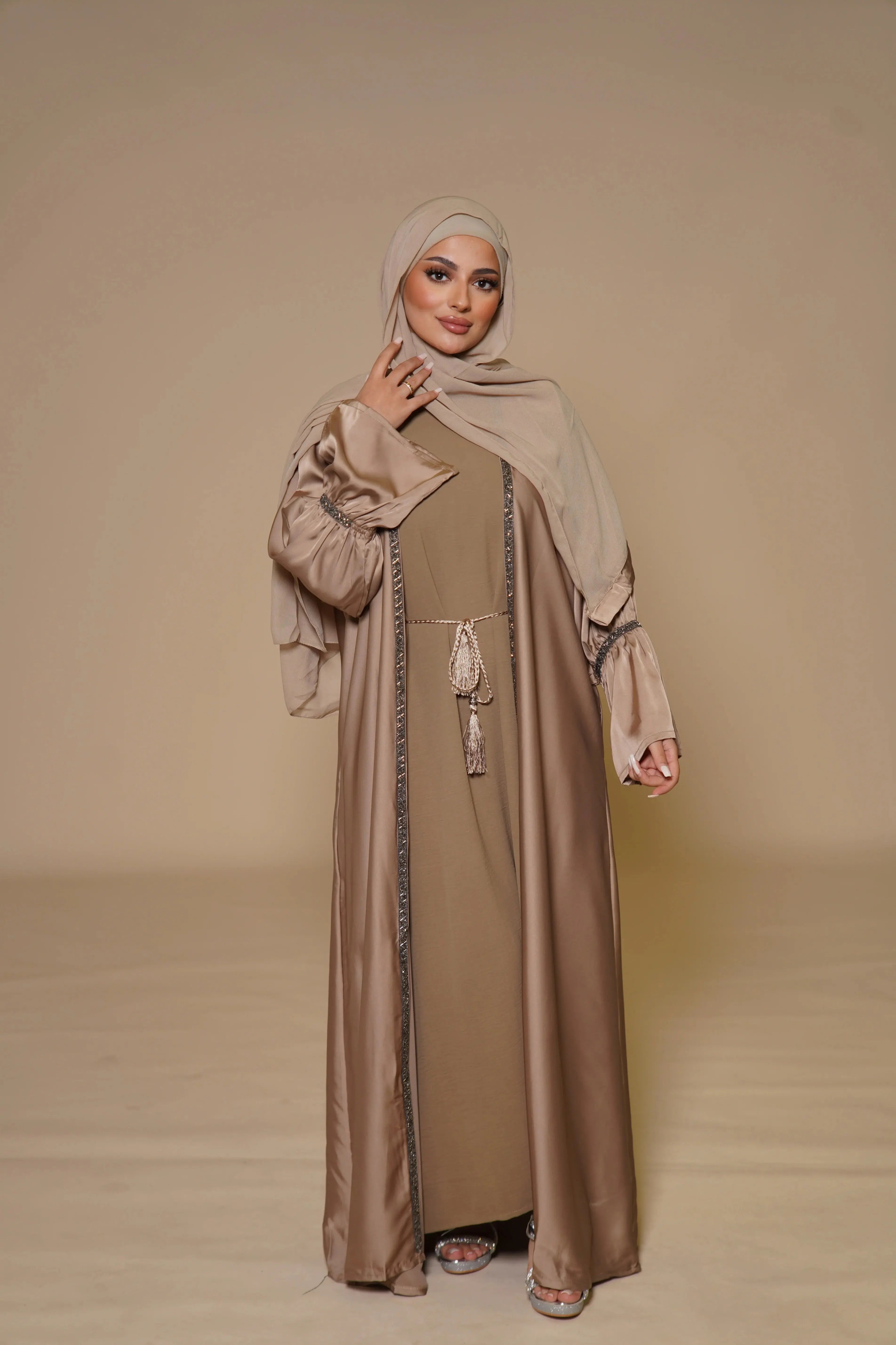 Blackstone Glamour Abaya - Gold Losyana.Shop