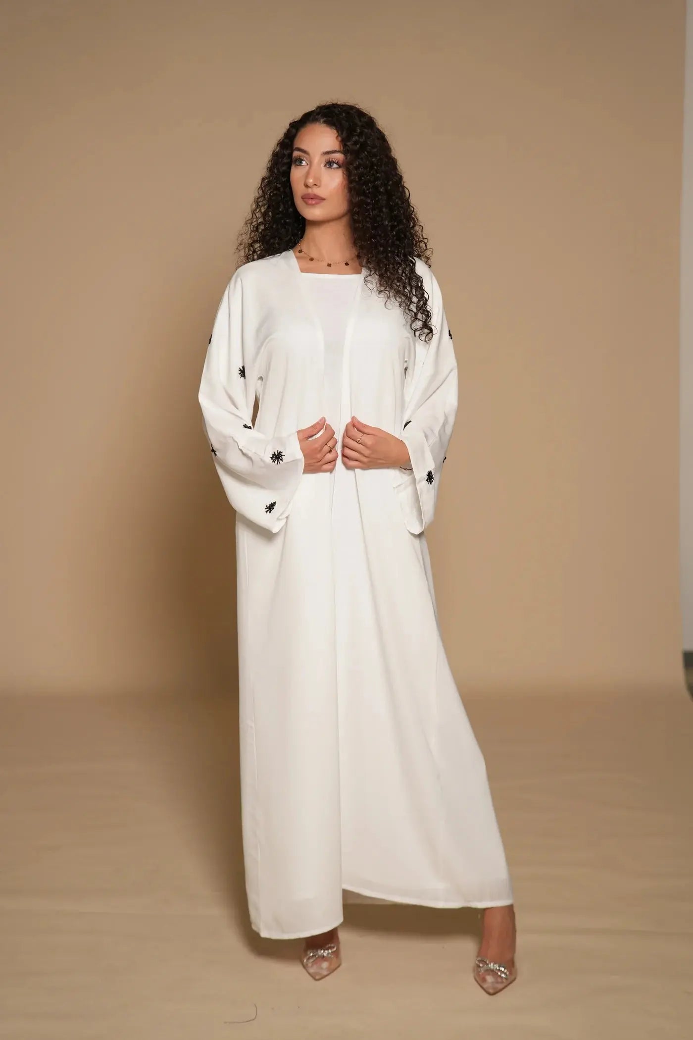 Star Daily Abaya - White Losyana.Shop