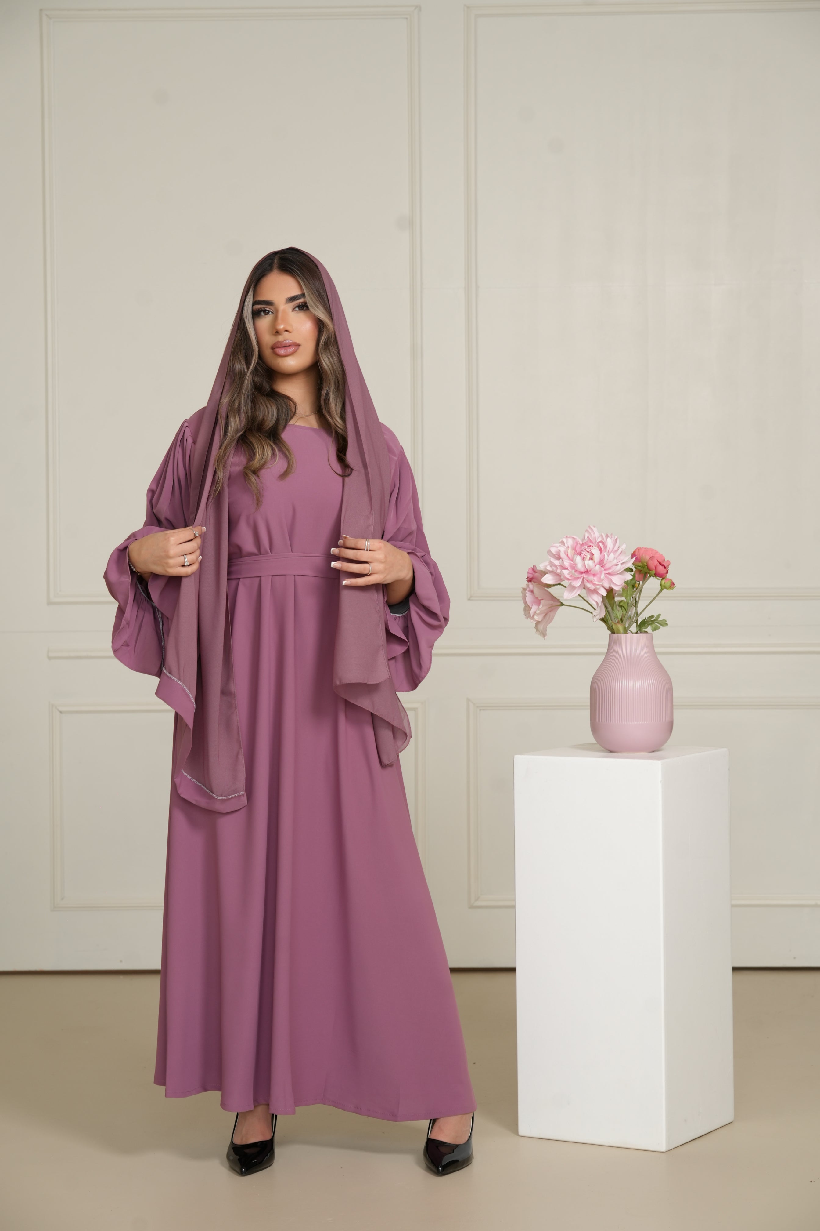 Daily Medine Abaya - Dark Rose