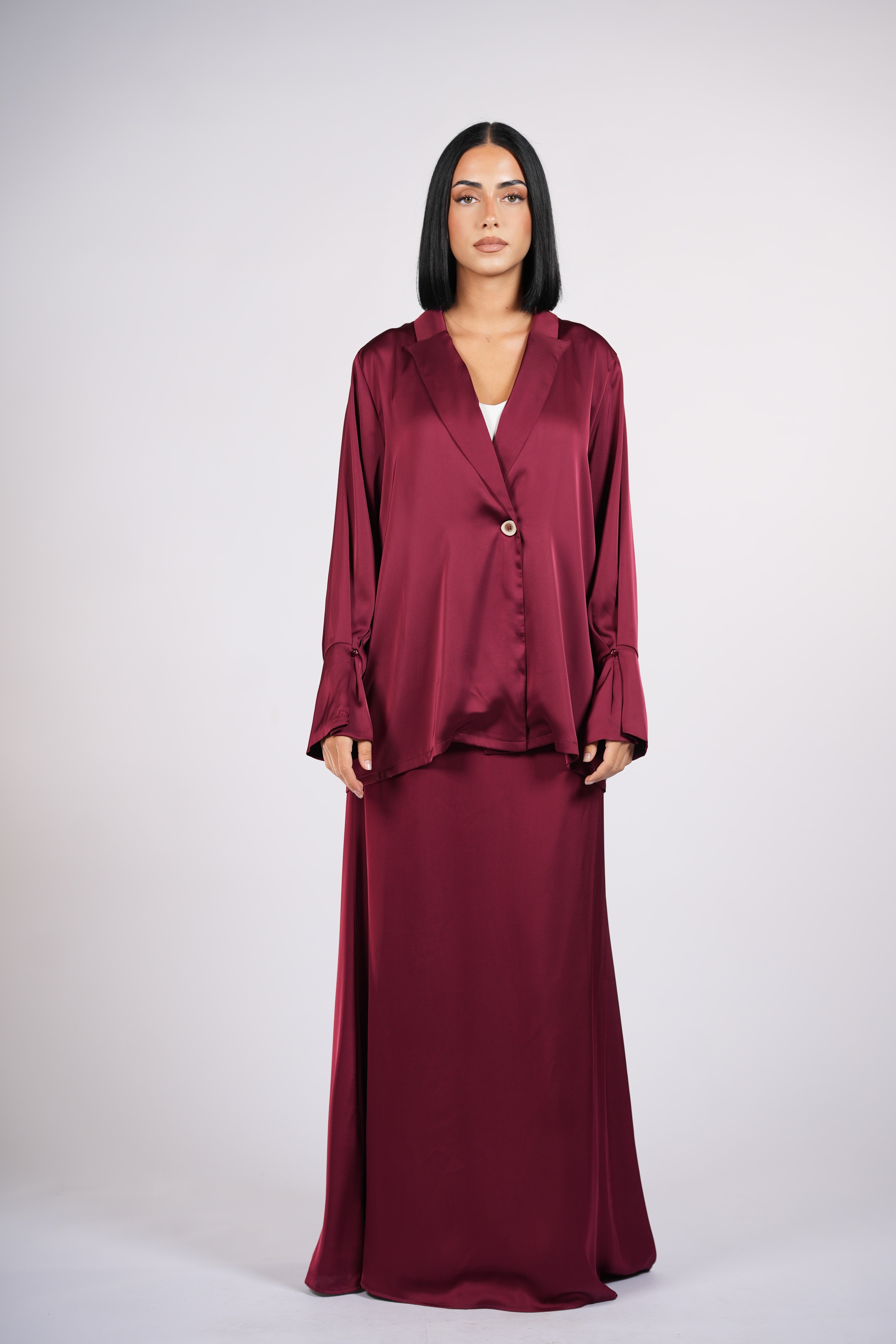 satin silk skirt - bordeaux