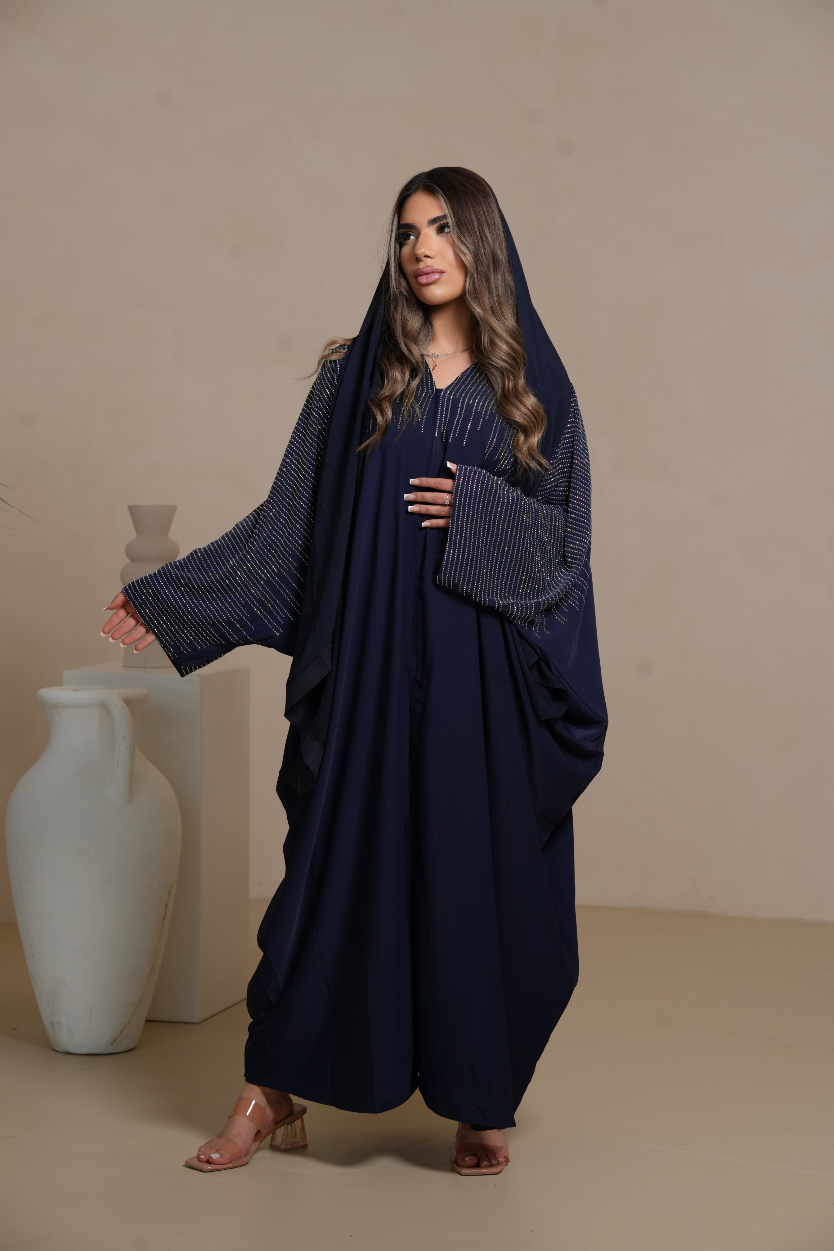 DXB Glitter Abaya - Royal Blue