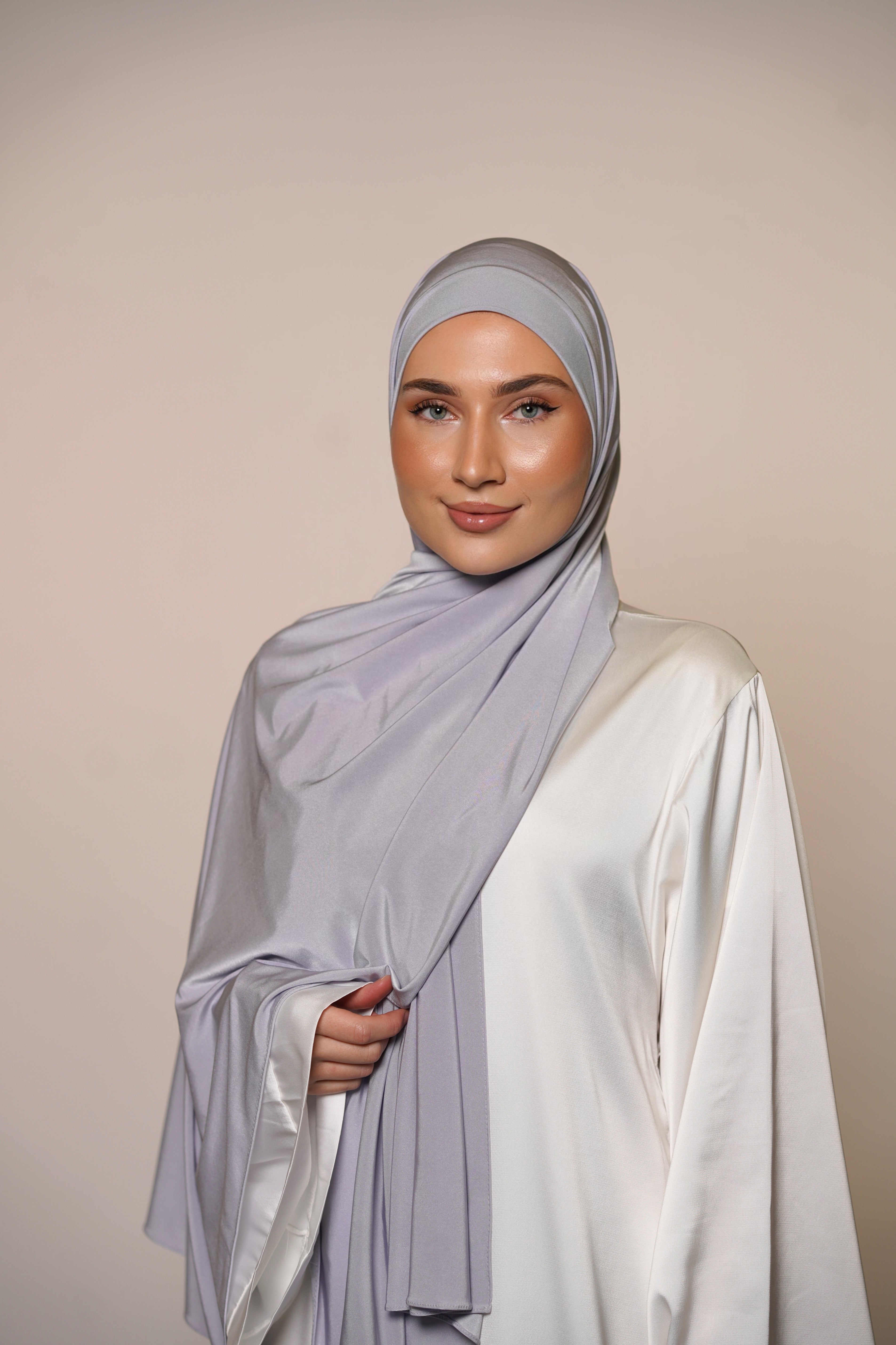 Satin Premium Jersey - silver blue